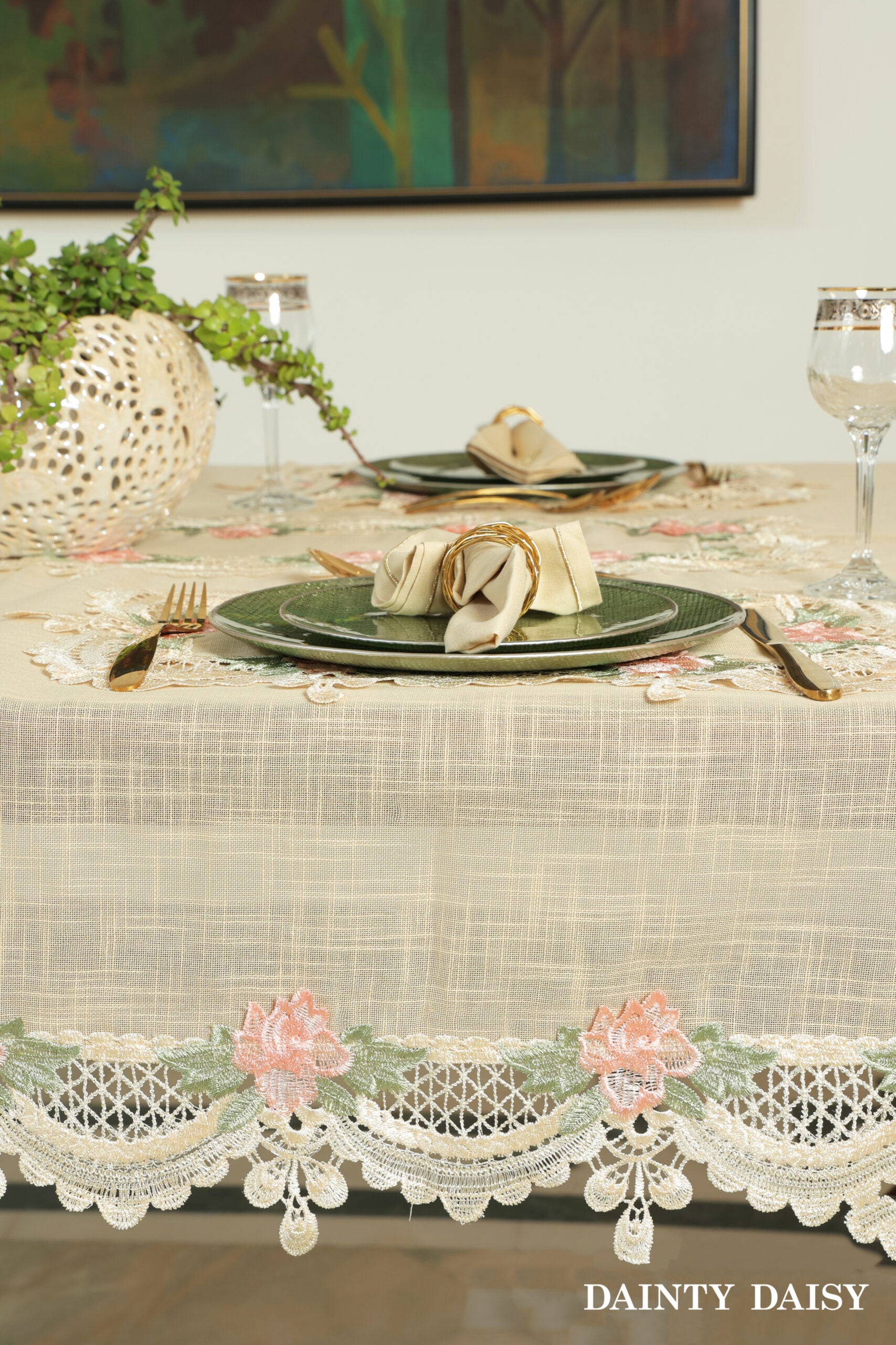 Peaches & Cream Table Cloth 60"X120"