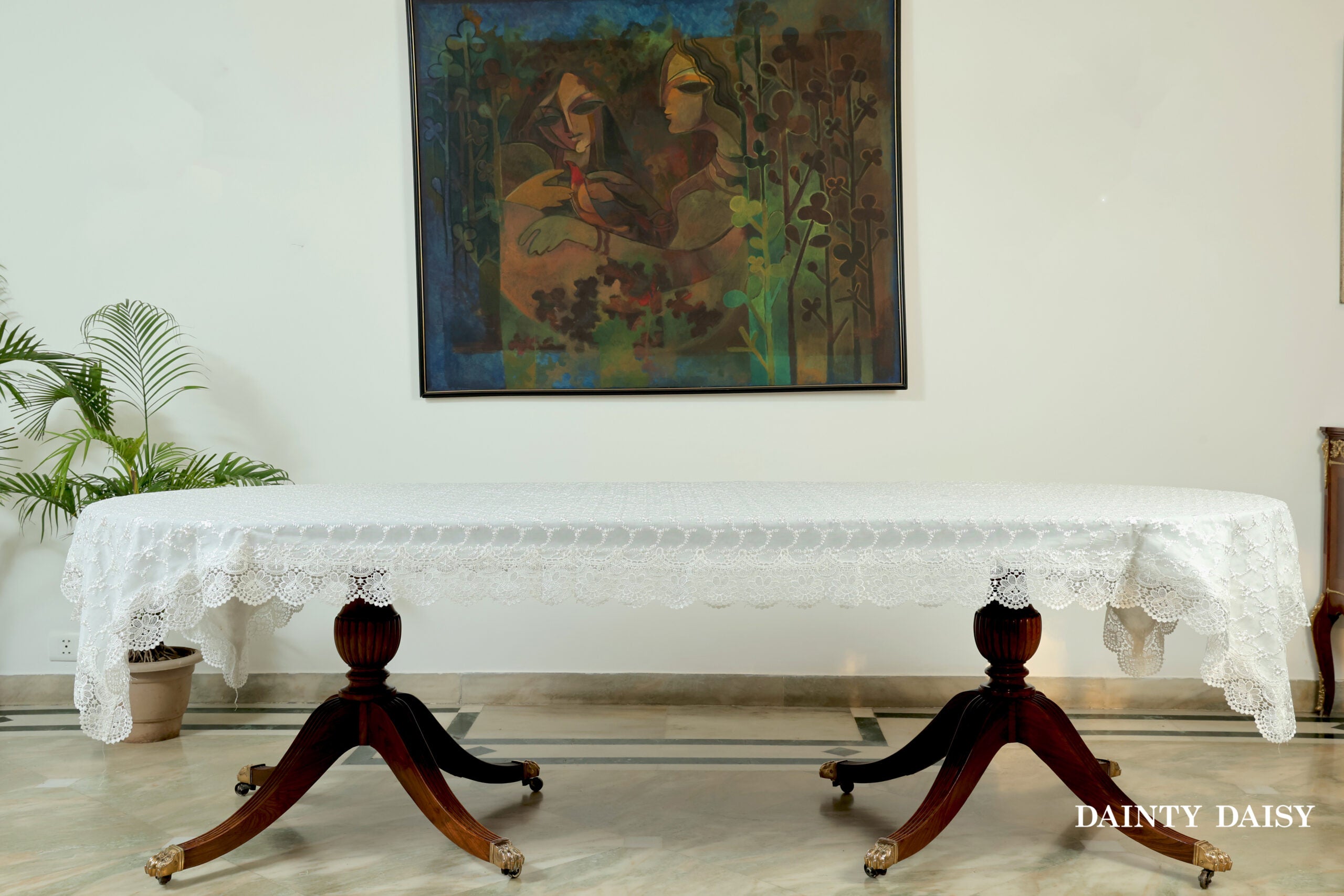 Phantom White Table Cloth 60"X120"