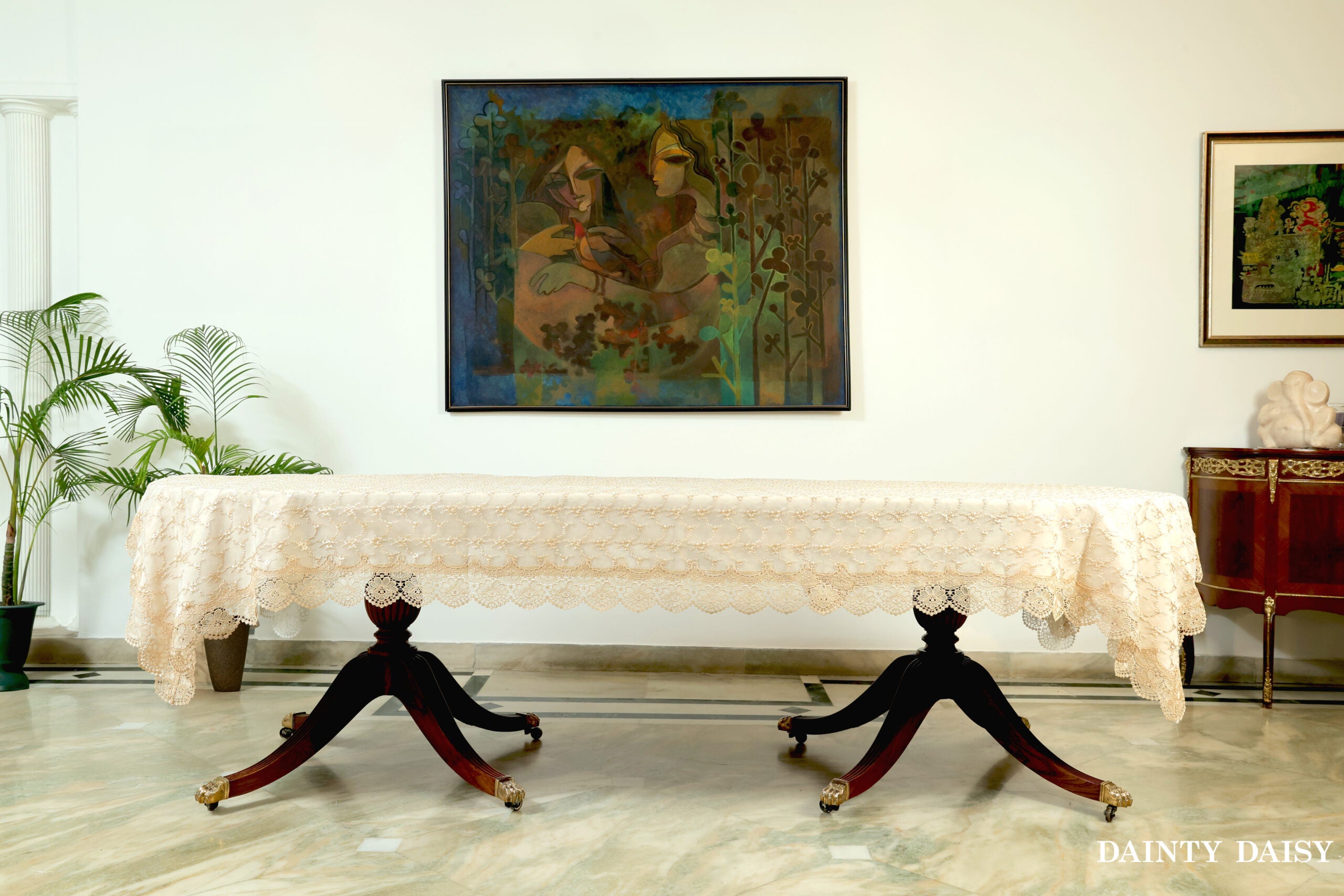 Phantom Beige Table Cloth 60"X120"