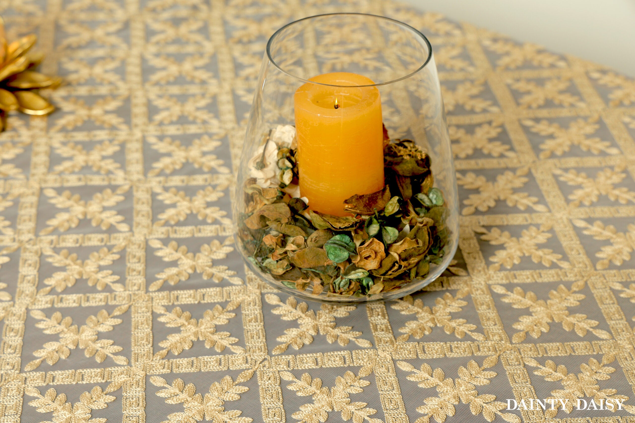 Evergreen Beige Table Cloth 58"X168"