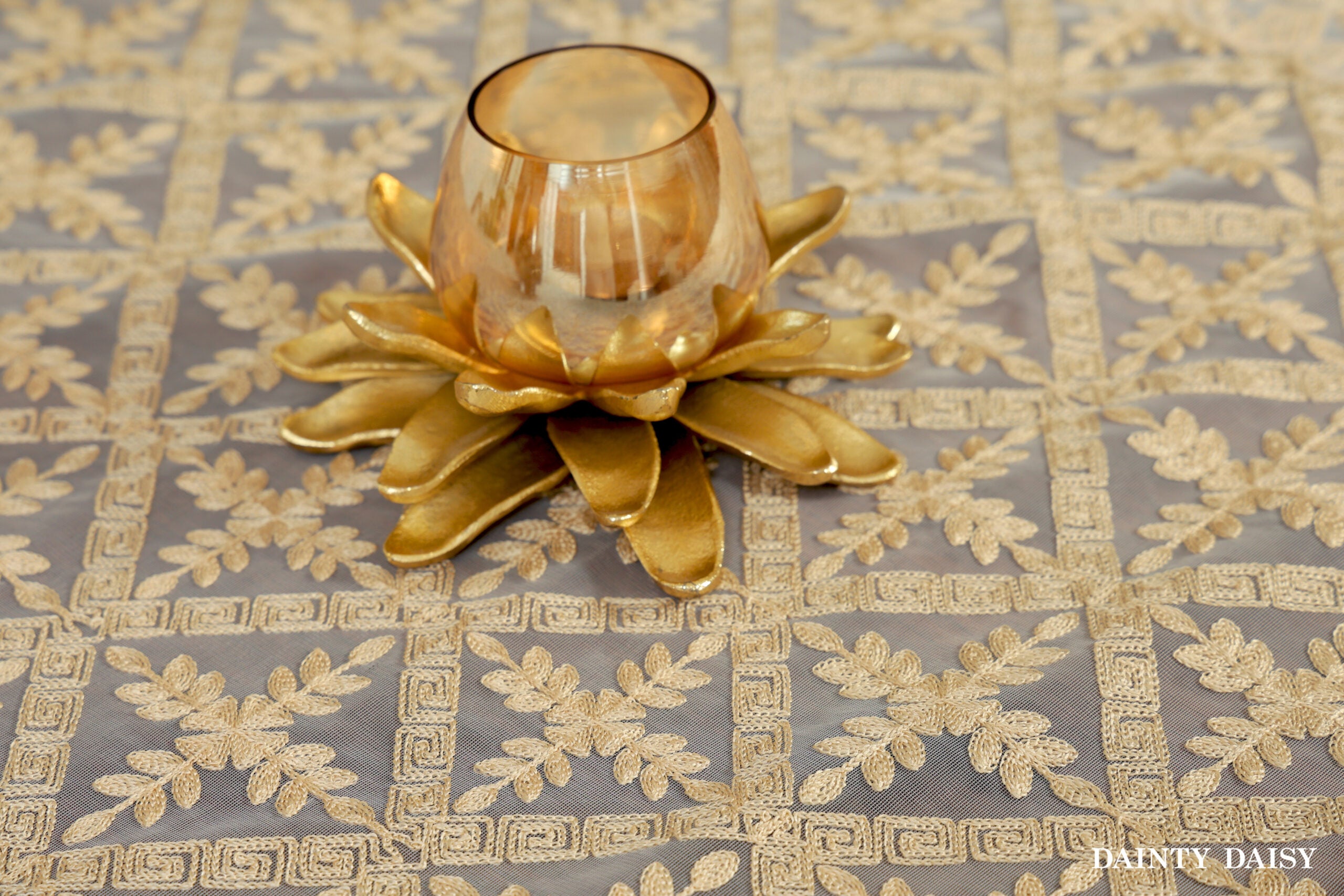 Evergreen Beige Table Cloth 58"X168"