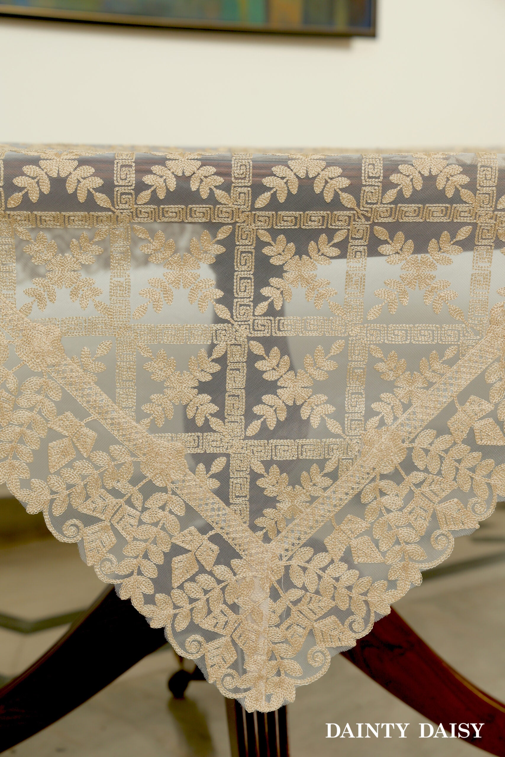 Evergreen Beige Table Cloth 58"X168"