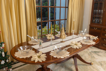 Cream & Beige Poinsettia Place Mats