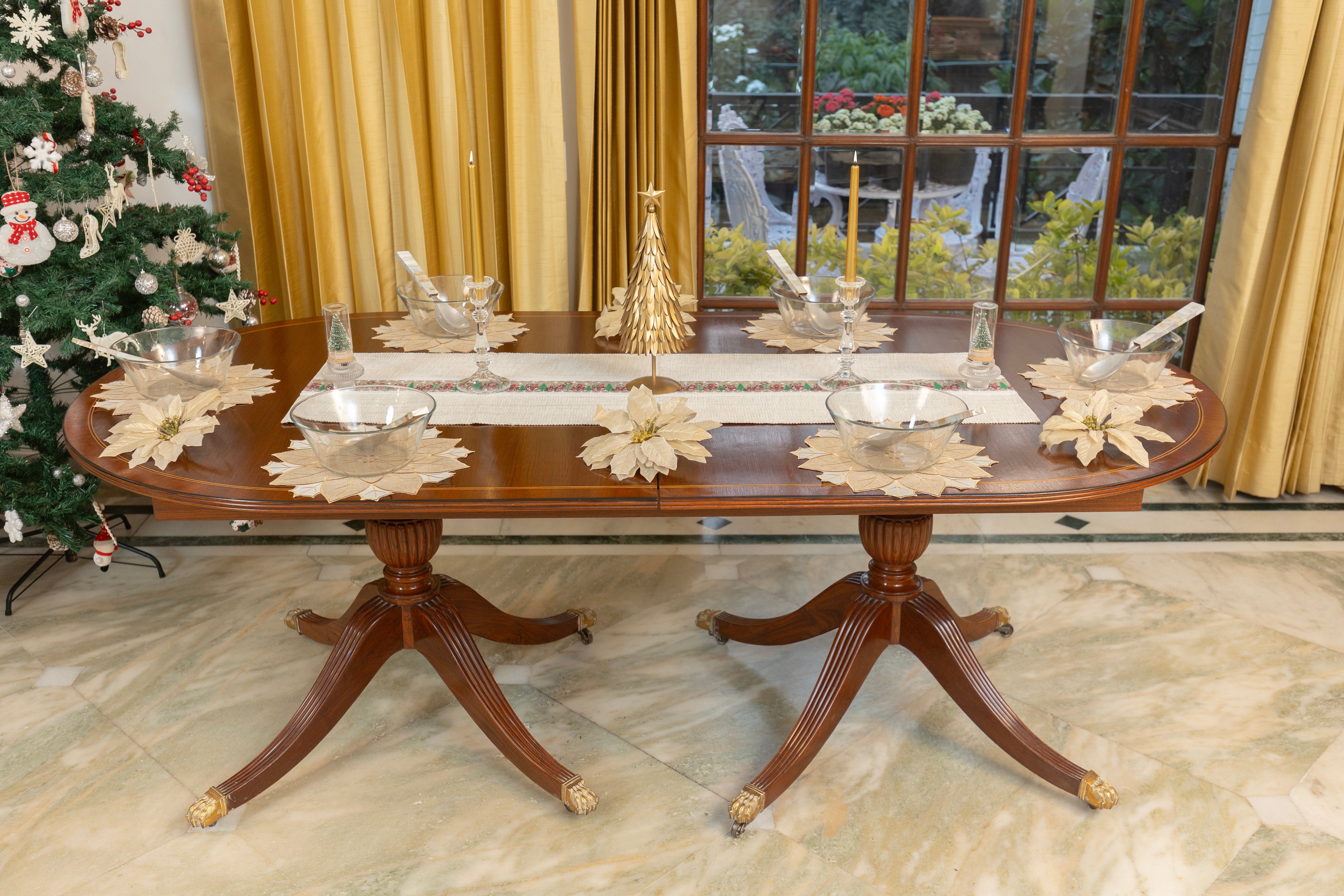 Cream & Beige Poinsettia Place Mats