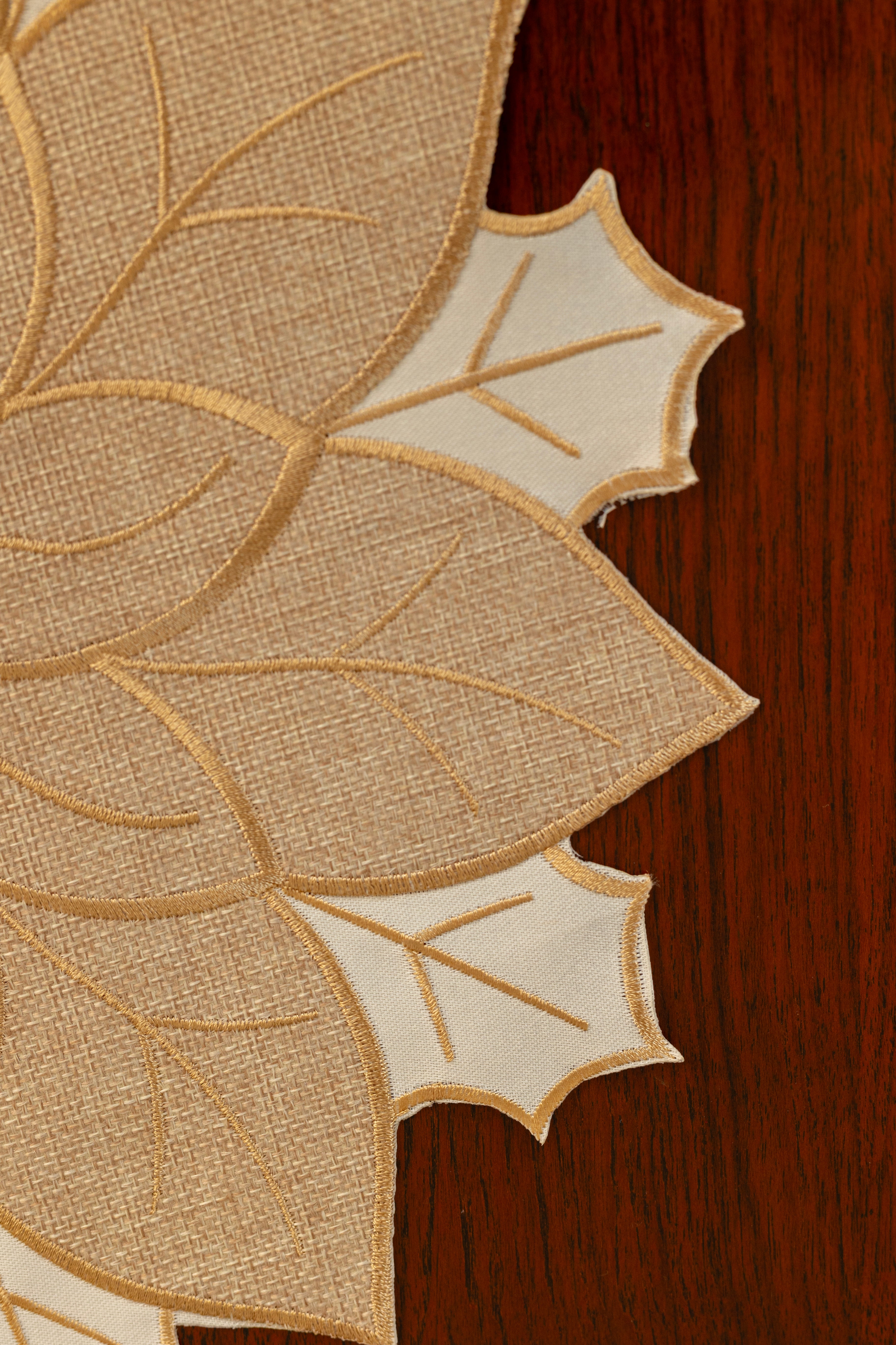 Cream & Beige Poinsettia Place Mats