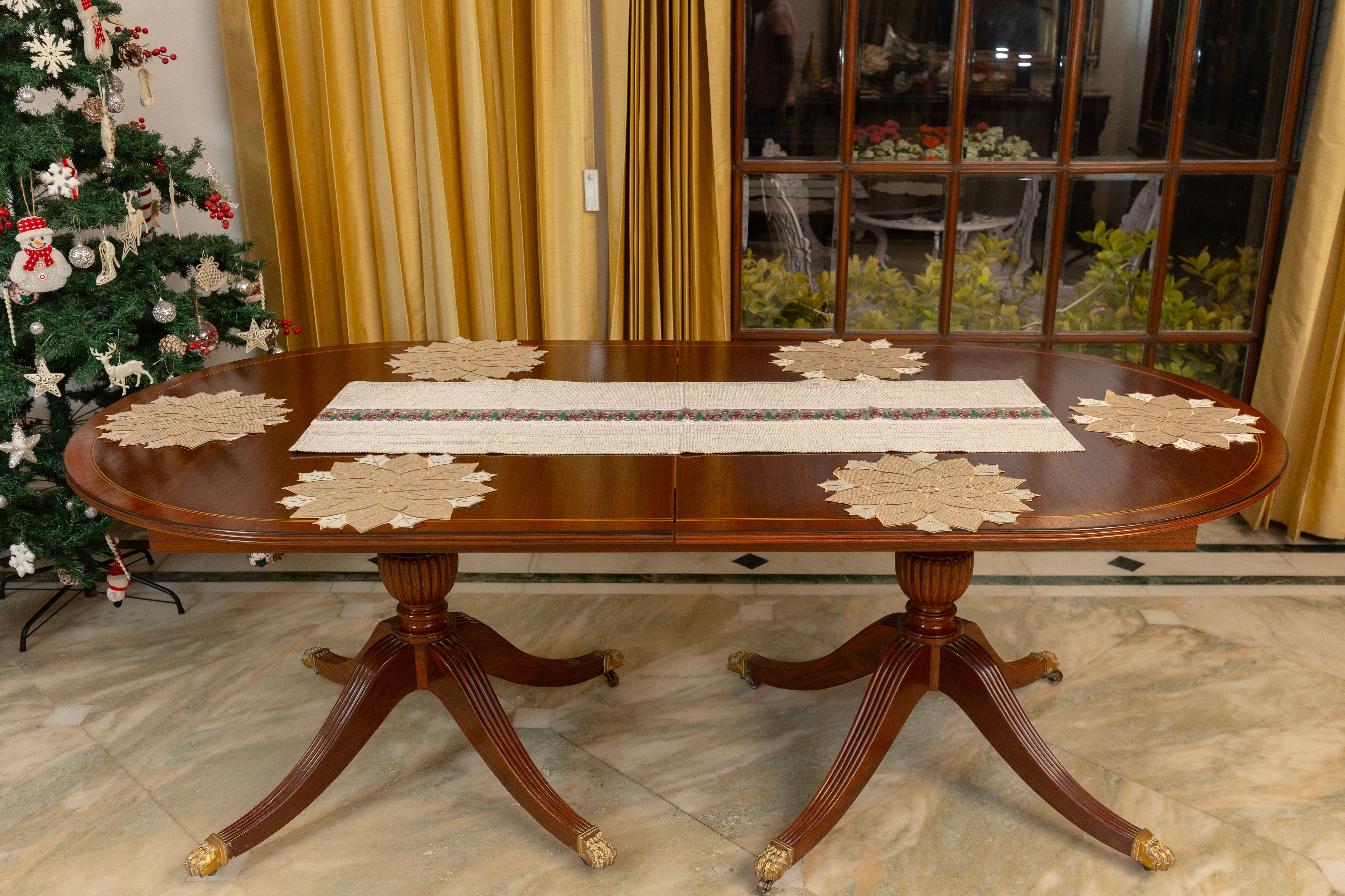 Cream & Beige Poinsettia Place Mats