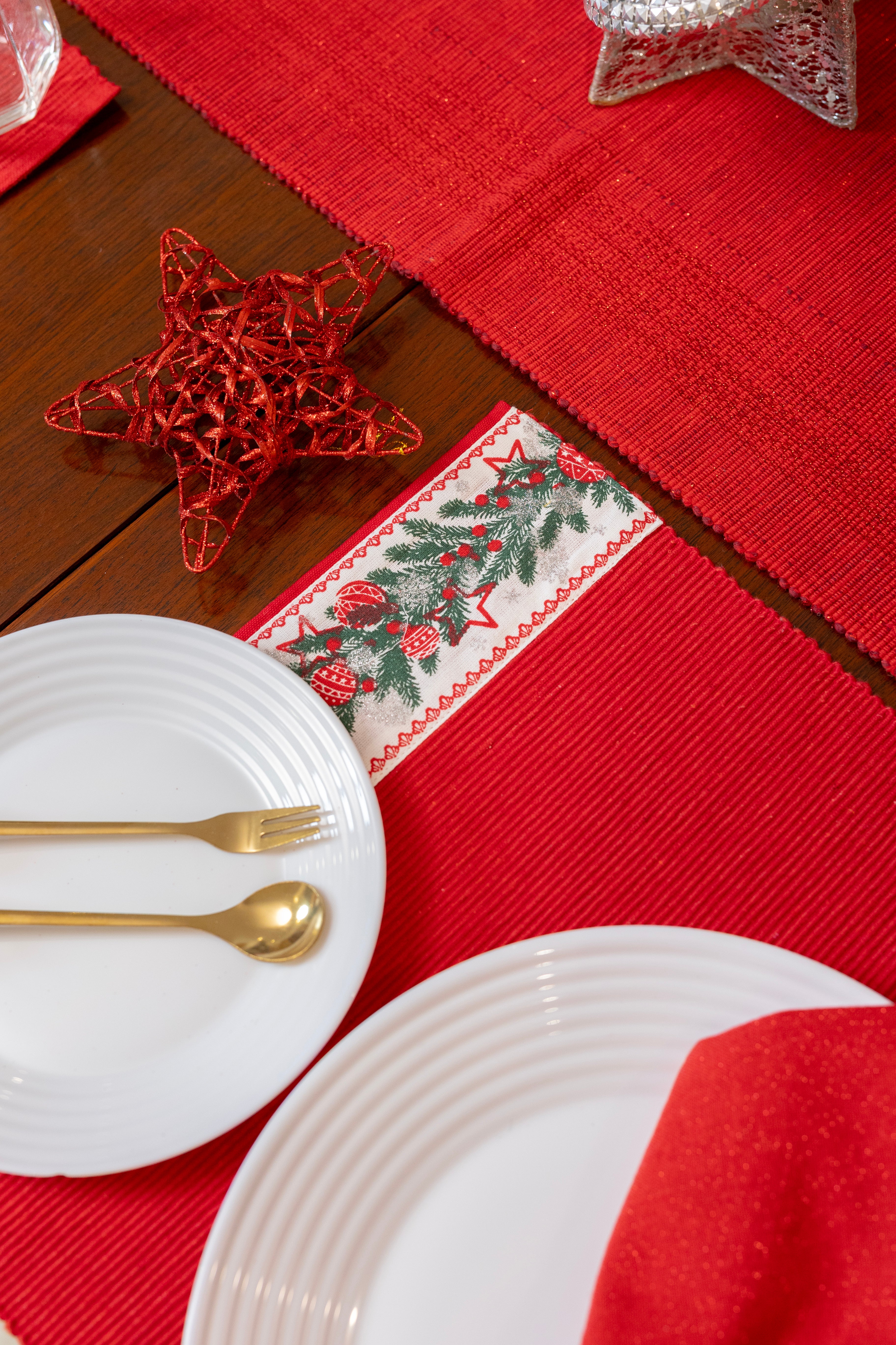Santa and X'Mas Tree Set of Fork & Spoon