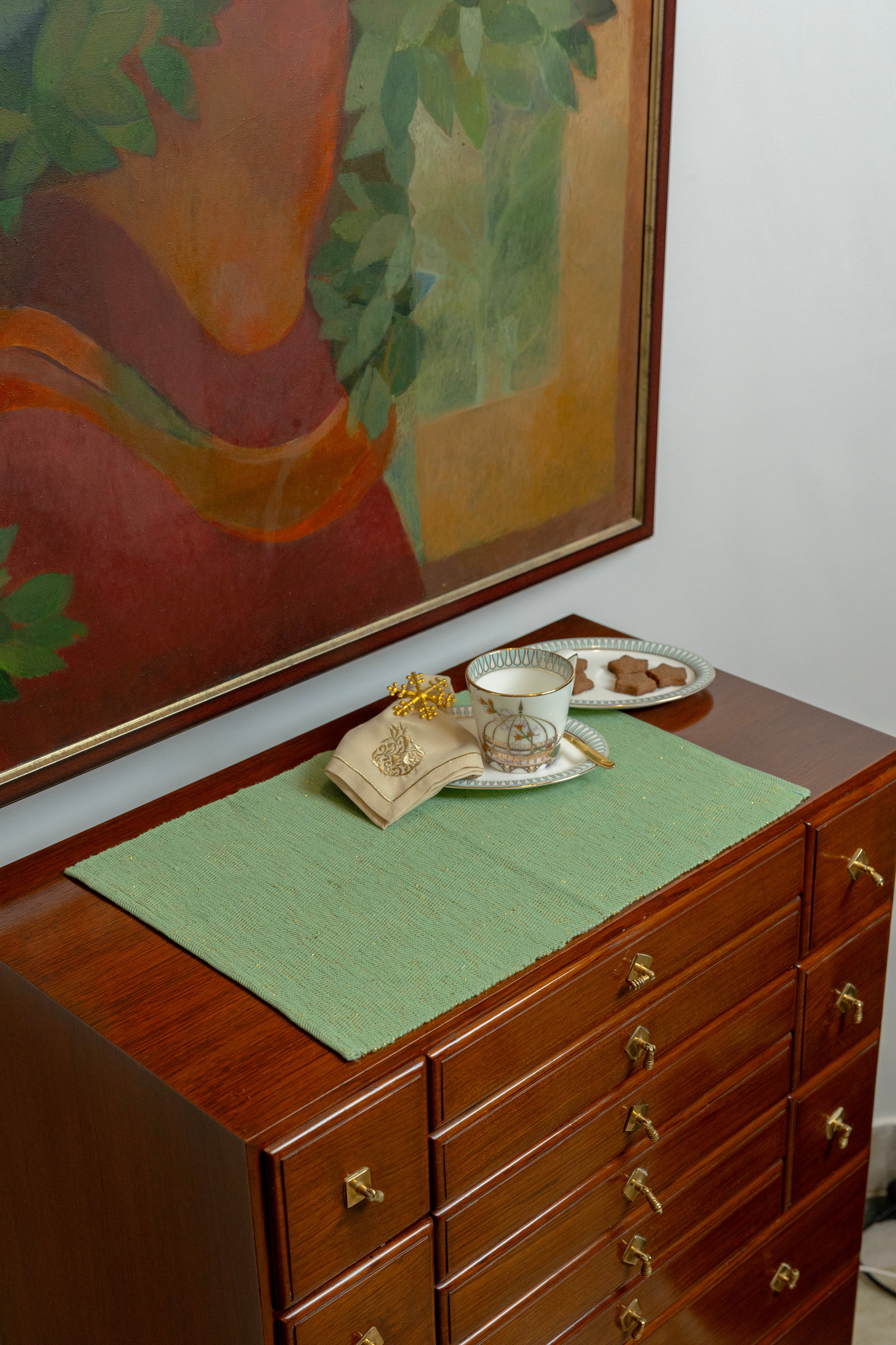 Green Tinsel Table Mats