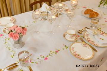 Crisp Cotton XL Table Cloth 64"X151" (With Matching Napkins)