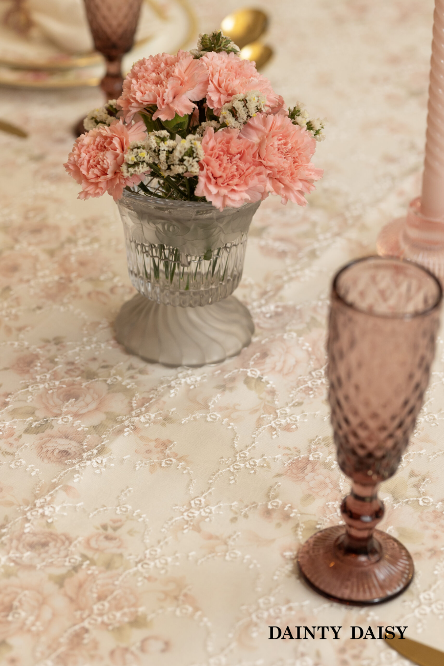 Rosebud (Pink) Table Cloth 60"X90"