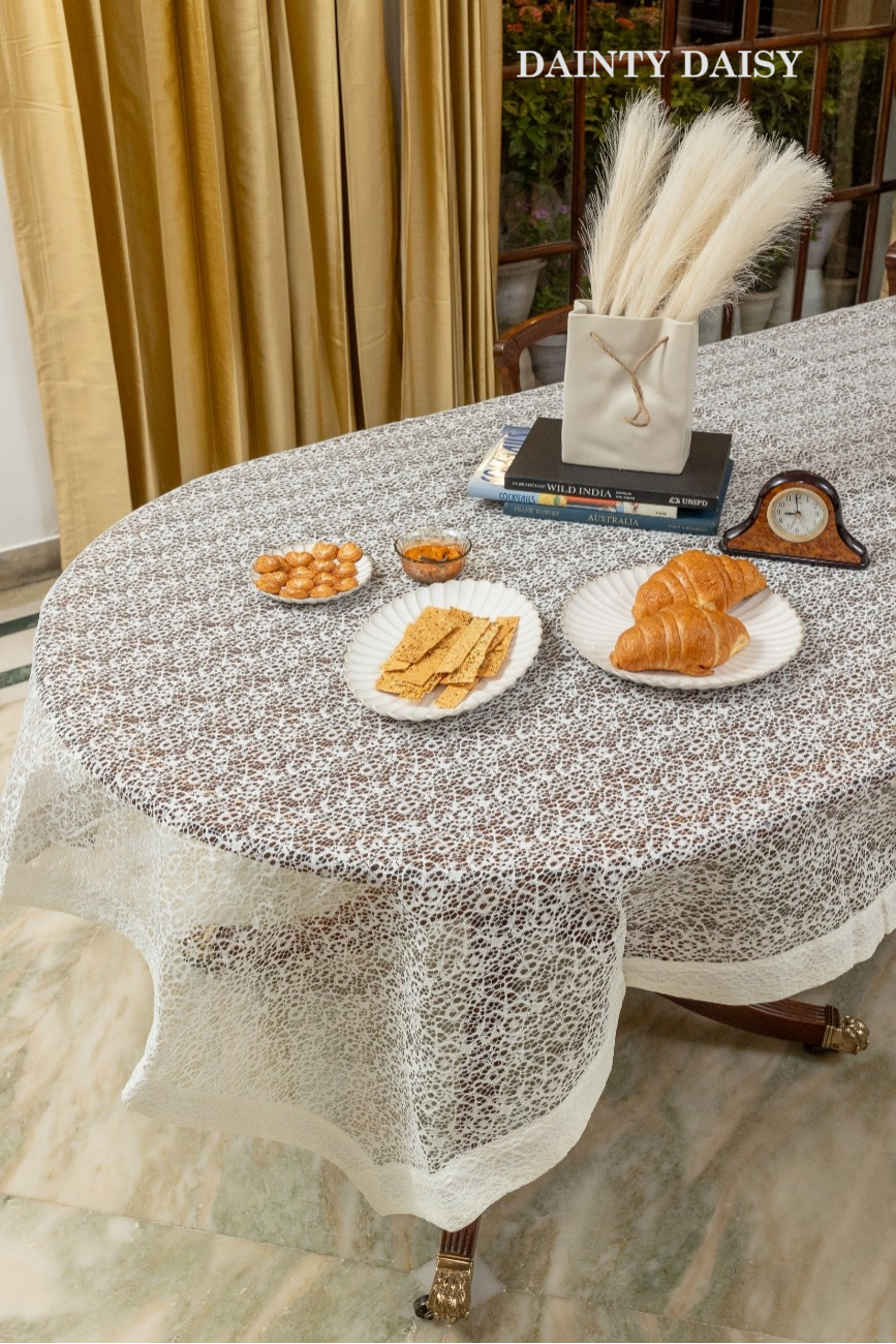 Illusion Cream Table Cloth 60"X90"