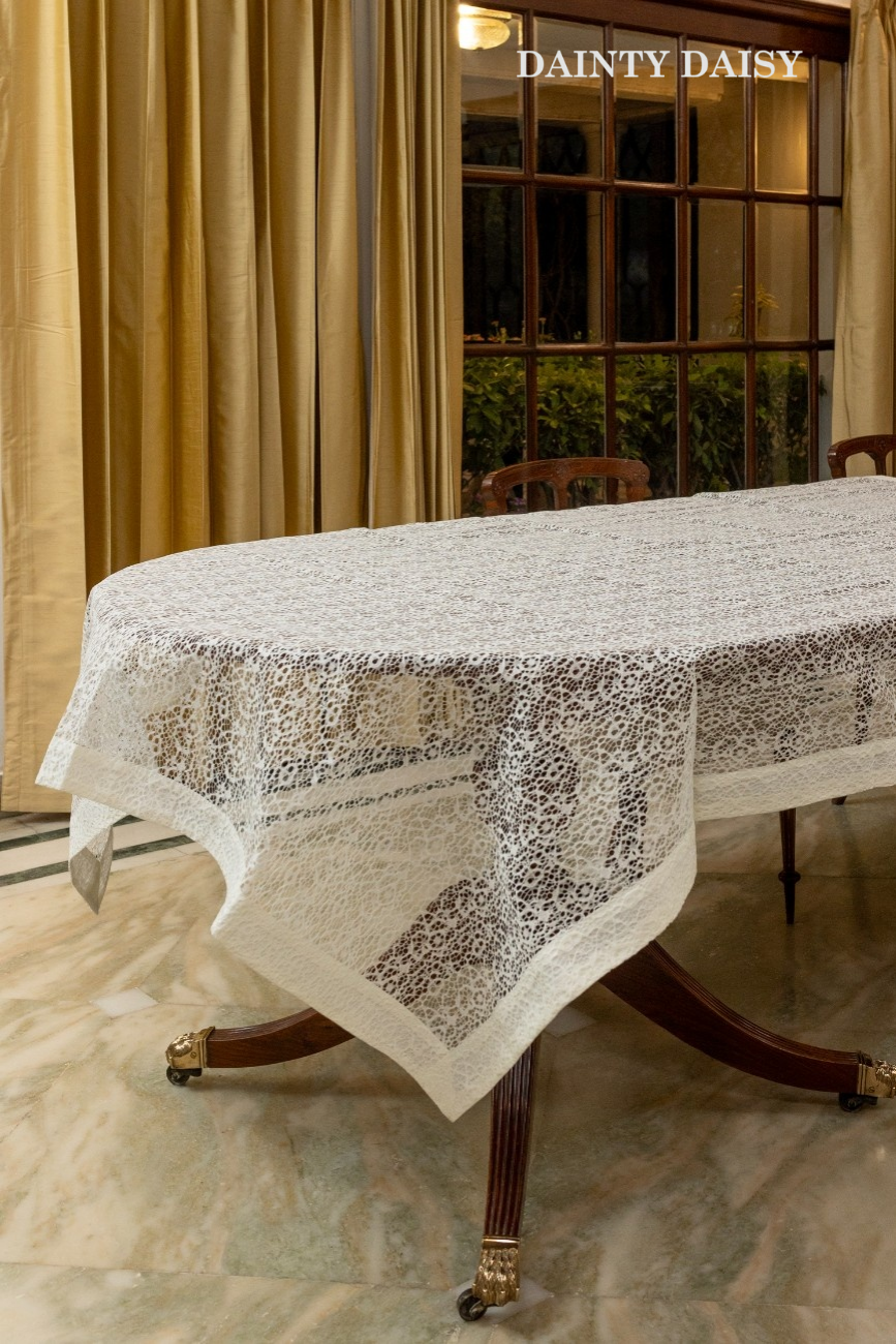 Illusion Cream Table Cloth 60"X90"