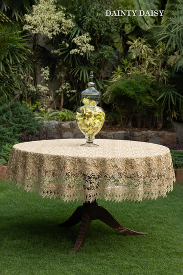 Bed of Roses (Beige) Round Table Cloth