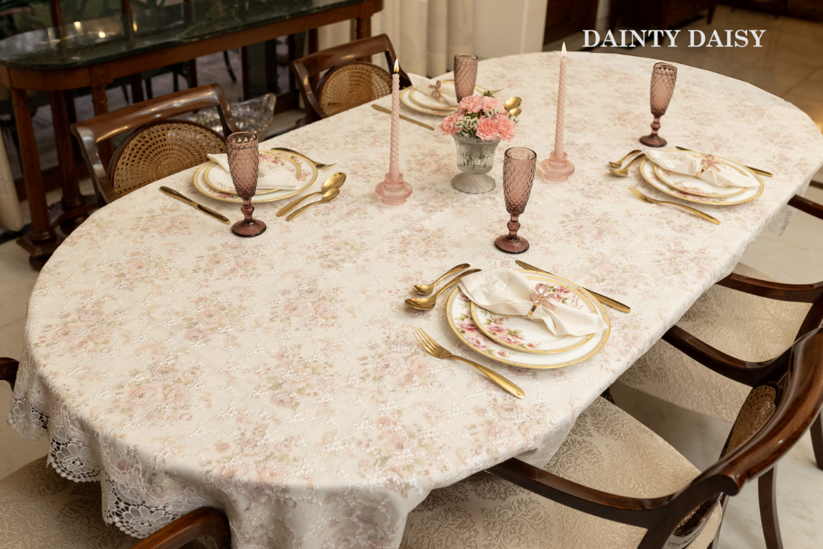 Phantom White Table Cloth 60"X120"