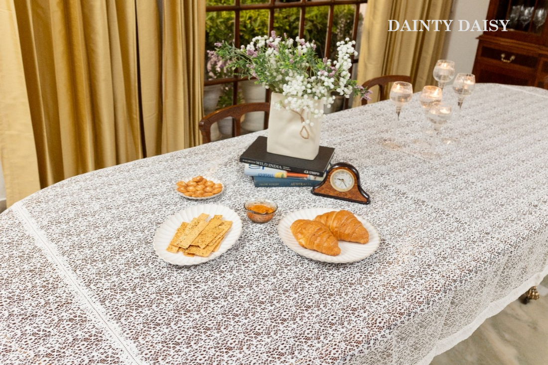 Illusion (White XL) Table Cloth 60"X140"