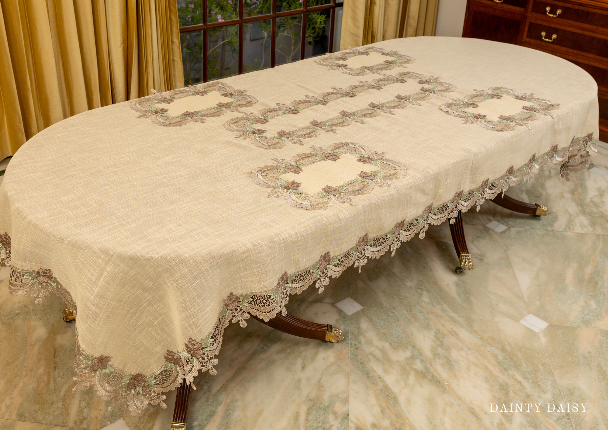 Coffee Toffee Table Cloth 60"X144" (12 persons)