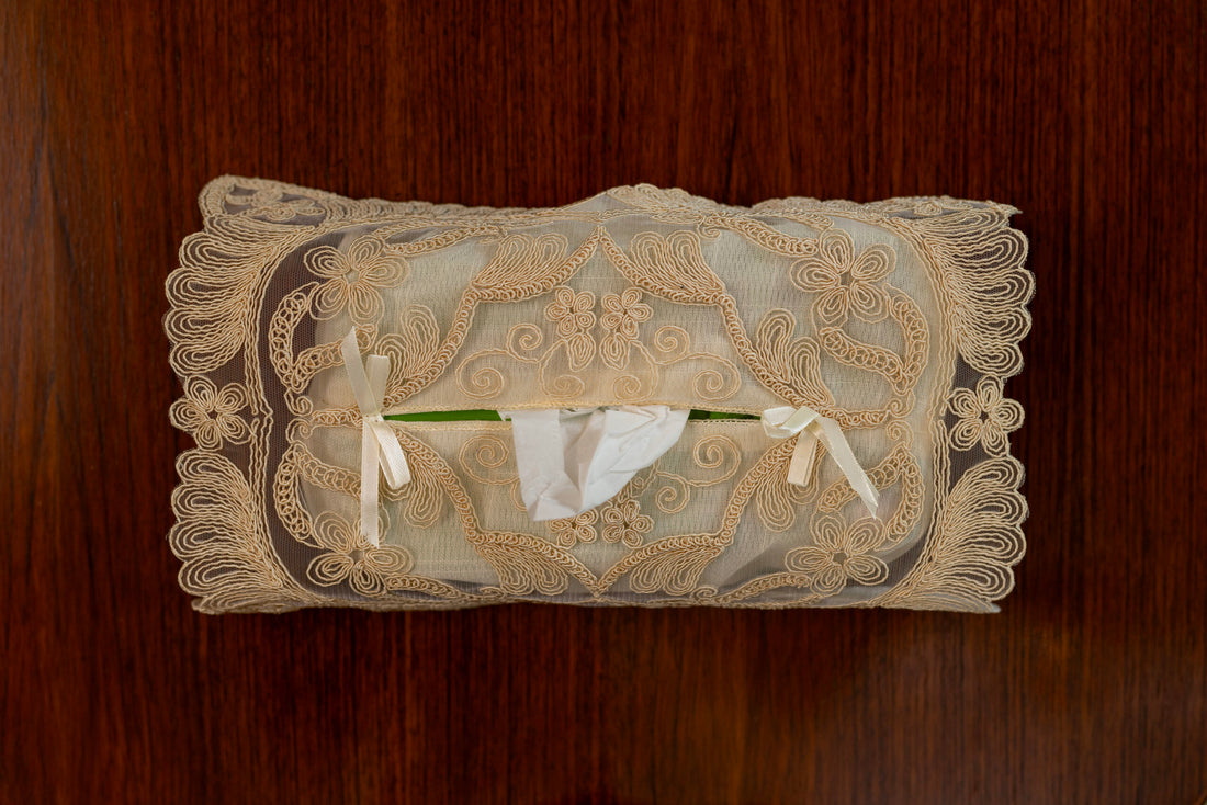 D1 Beige Tissue Box Cover