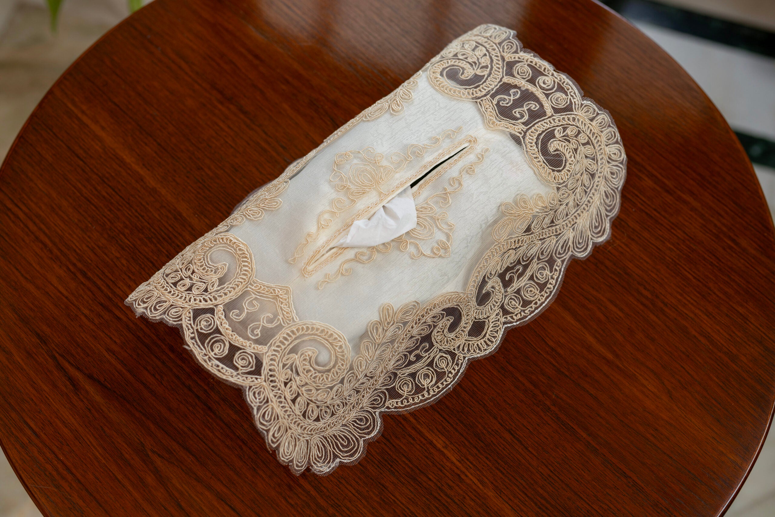 D2 Beige Tissue Box Cover