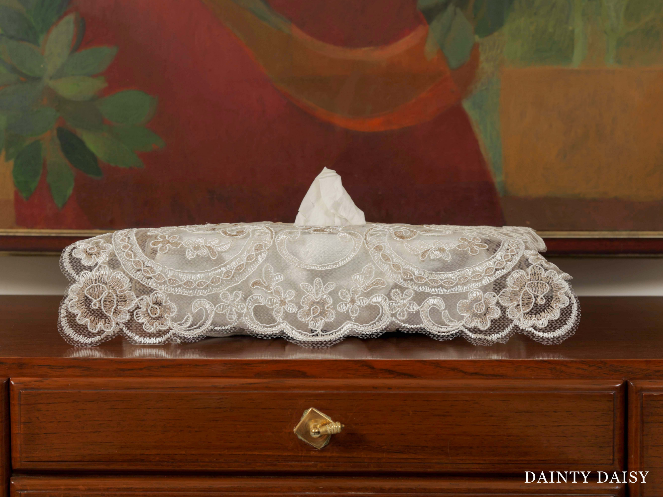 Diamantina Tissue Box Cover 12″X12″