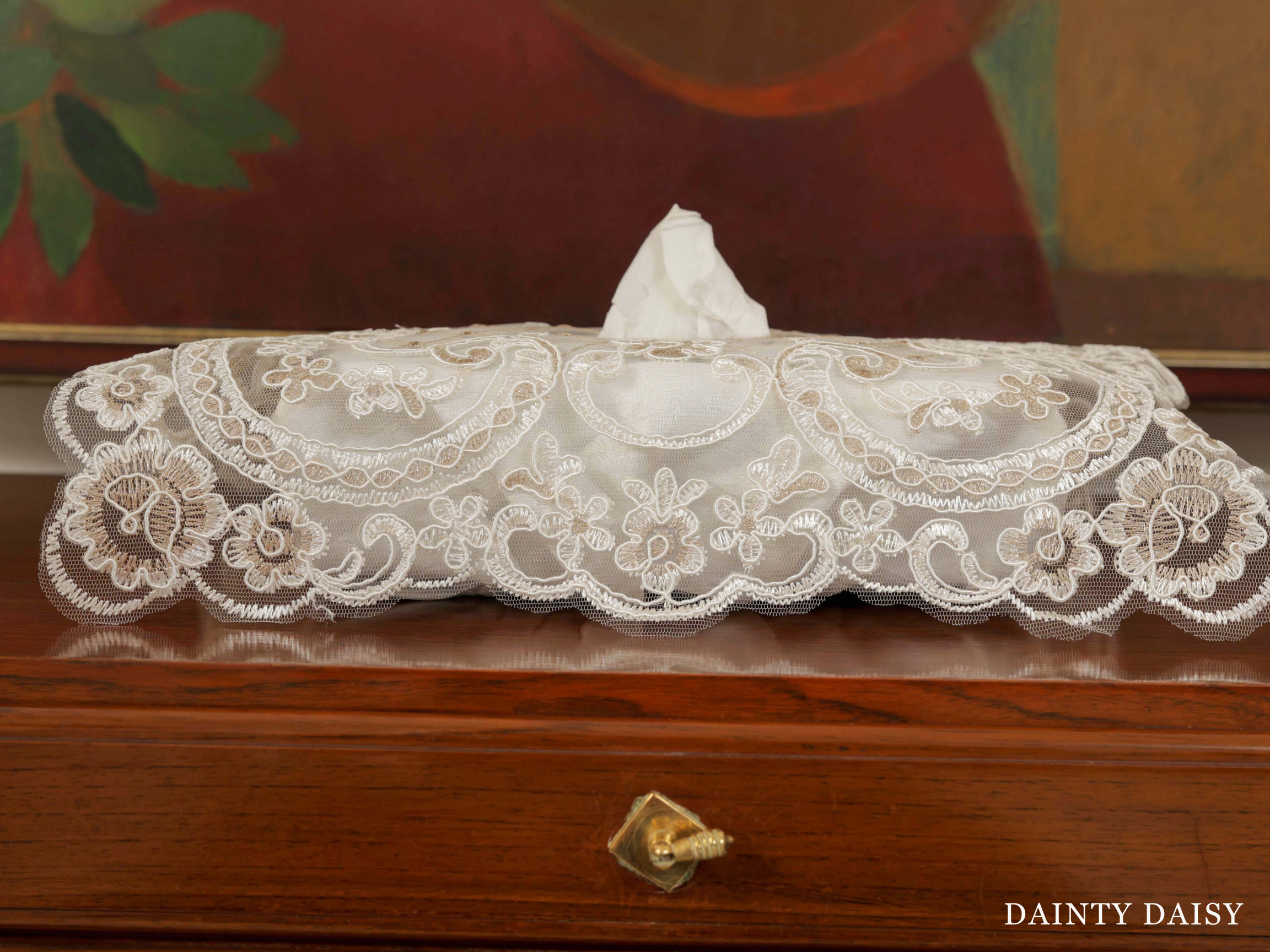 Diamantina Tissue Box Cover 12″X12″