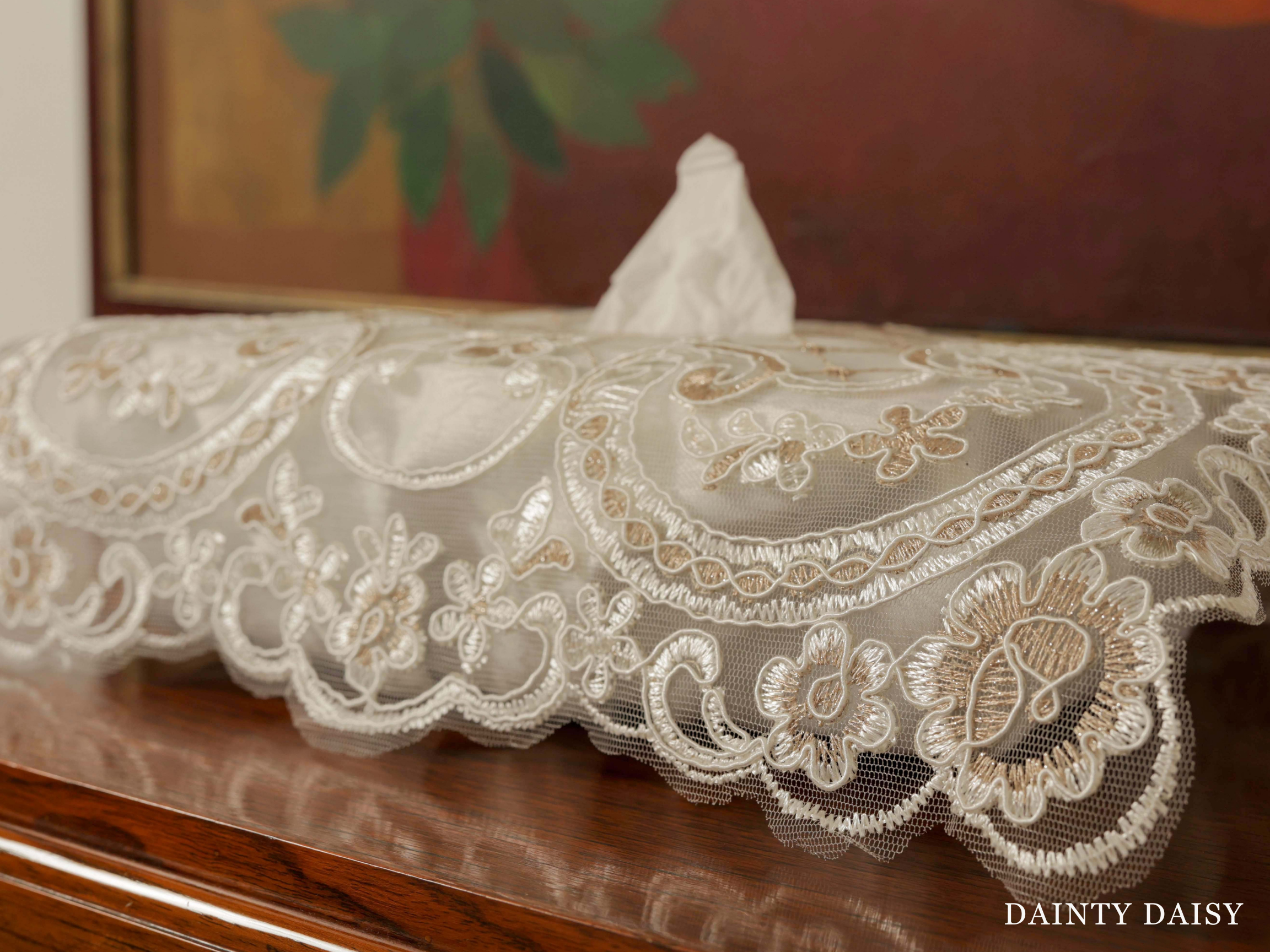 Diamantina Tissue Box Cover 12″X12″