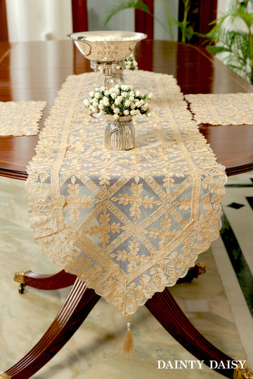 Evergreen Beige Table Runner 6 Feet