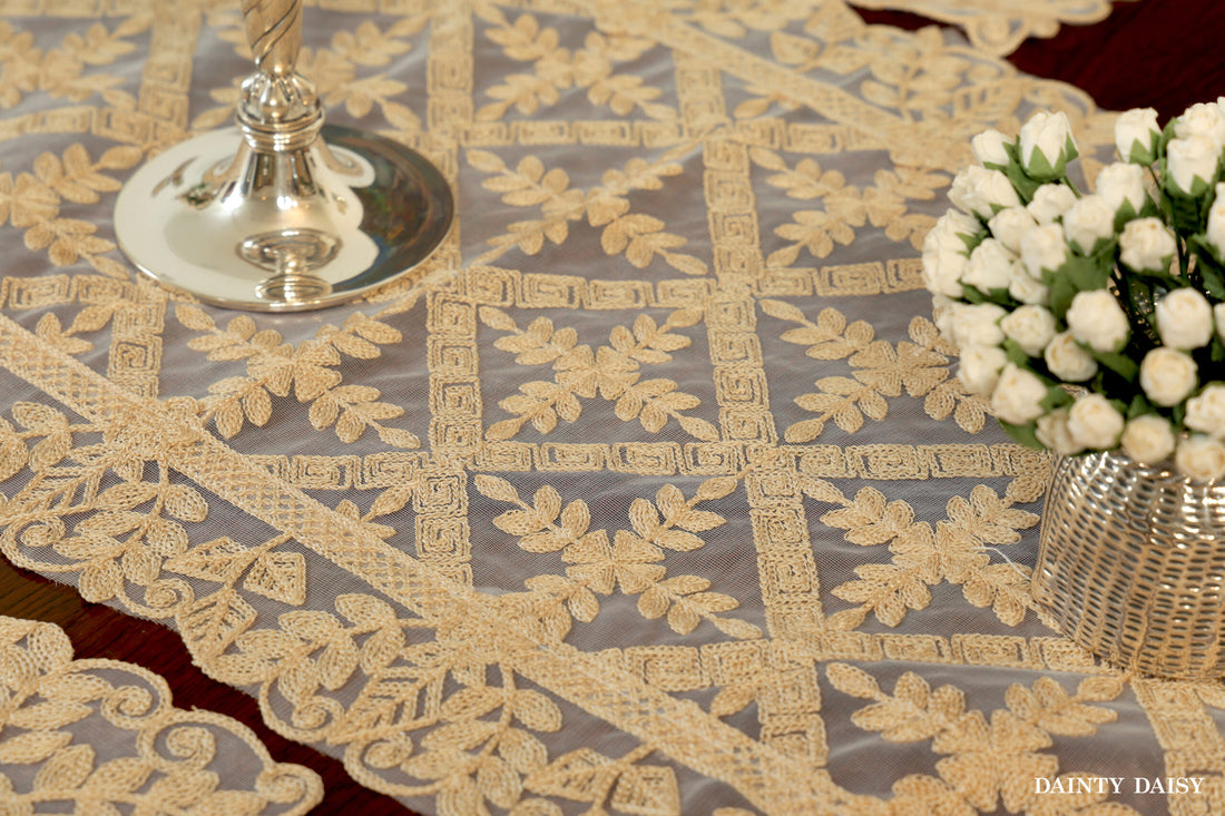 Evergreen Beige Table Runner 6 Feet