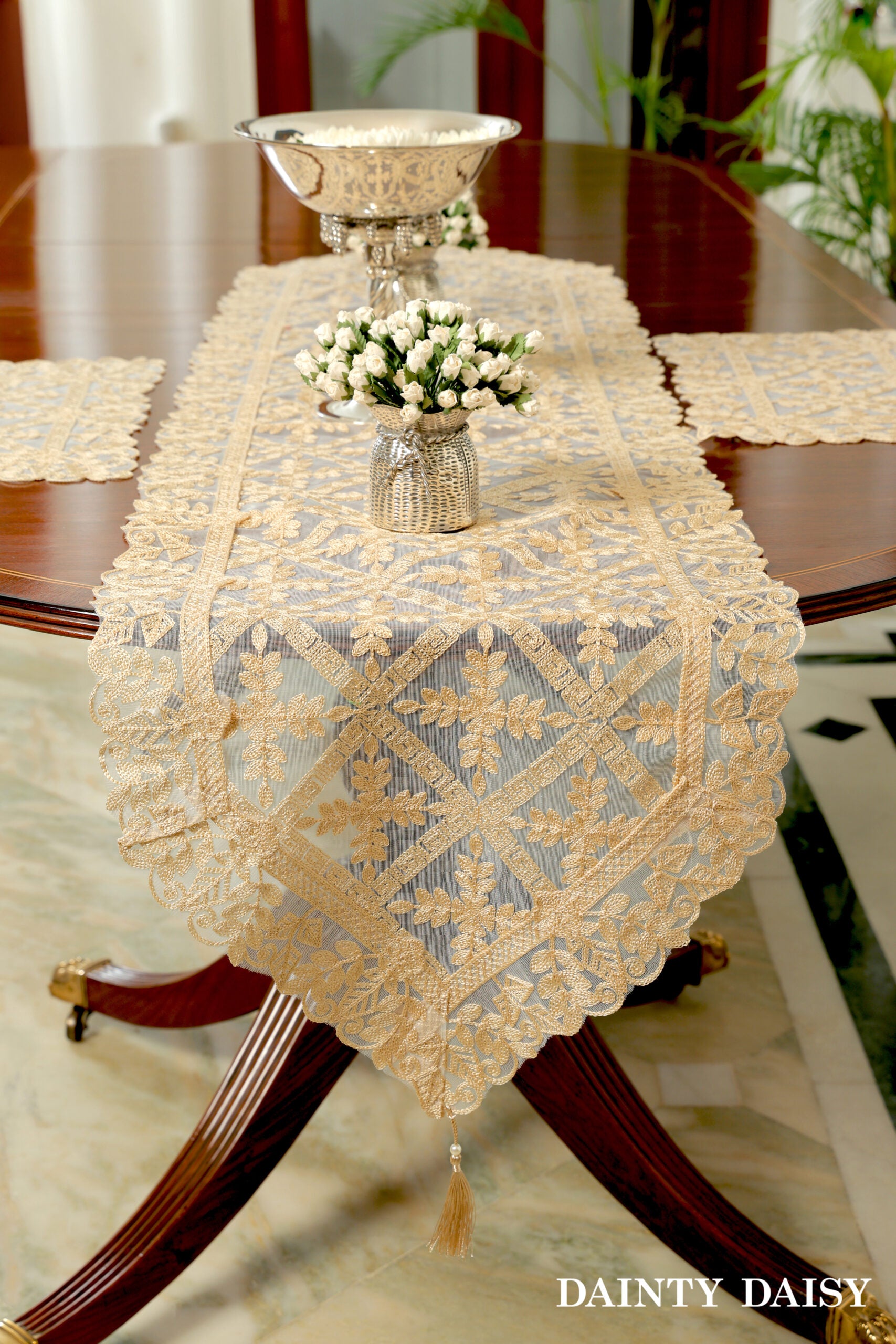 Evergreen Beige Table Runner 6 Feet