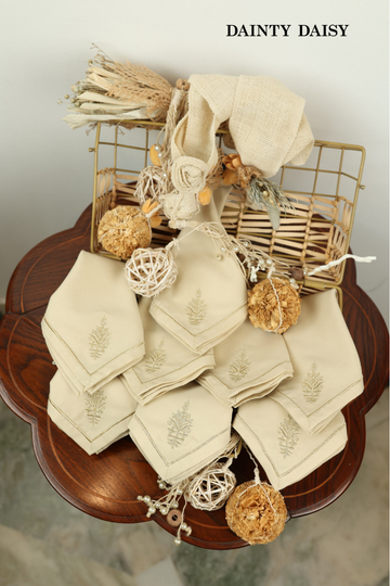 Gold Leaf Dinner Napkin 16″X16″ Set of 6