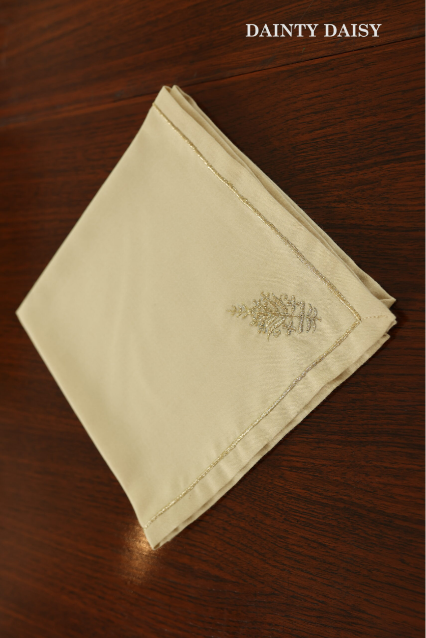 Gold Leaf Dinner Napkin 16″X16″ Set of 8