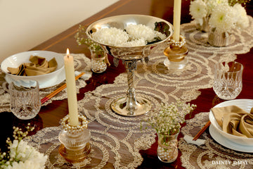 Grace Beige Table Runner 6 Feet