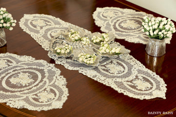 Grace Off White Table Runner 3 Feet