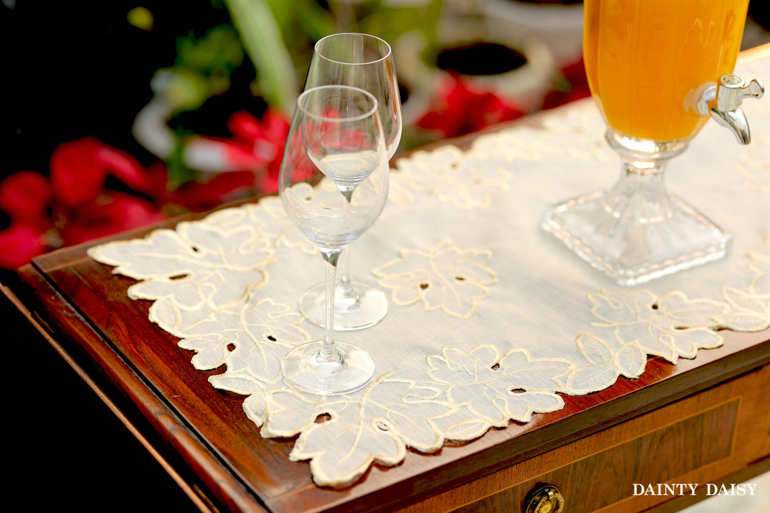 Maple Leaf Beige Table Runner 3 Feet