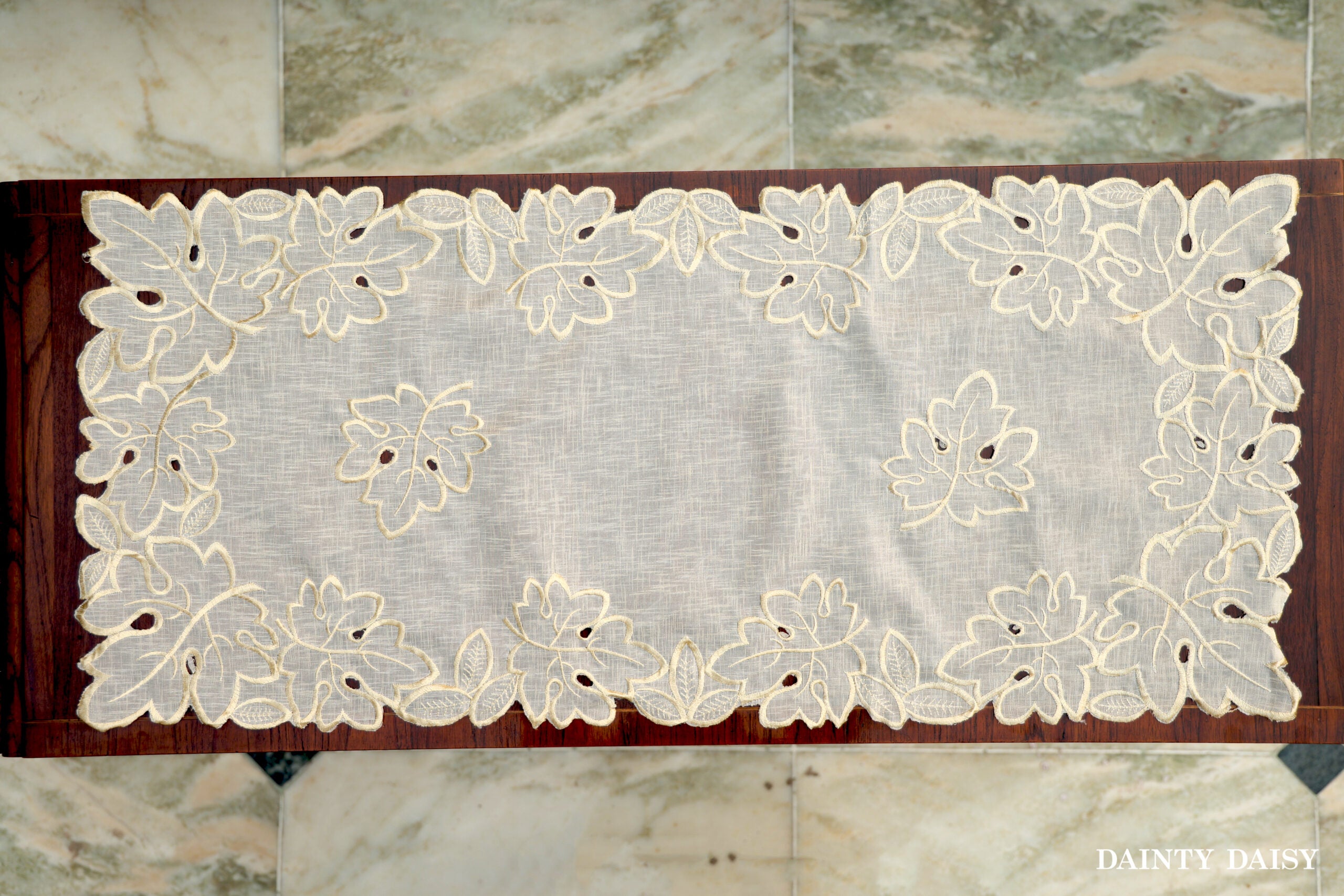 Maple Leaf Beige Table Runner 3 Feet