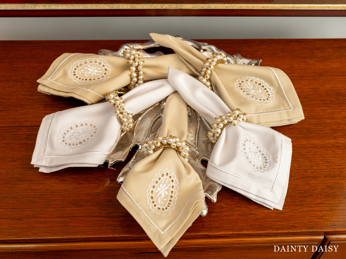 Oval Cut Work Napkins 16″X16″