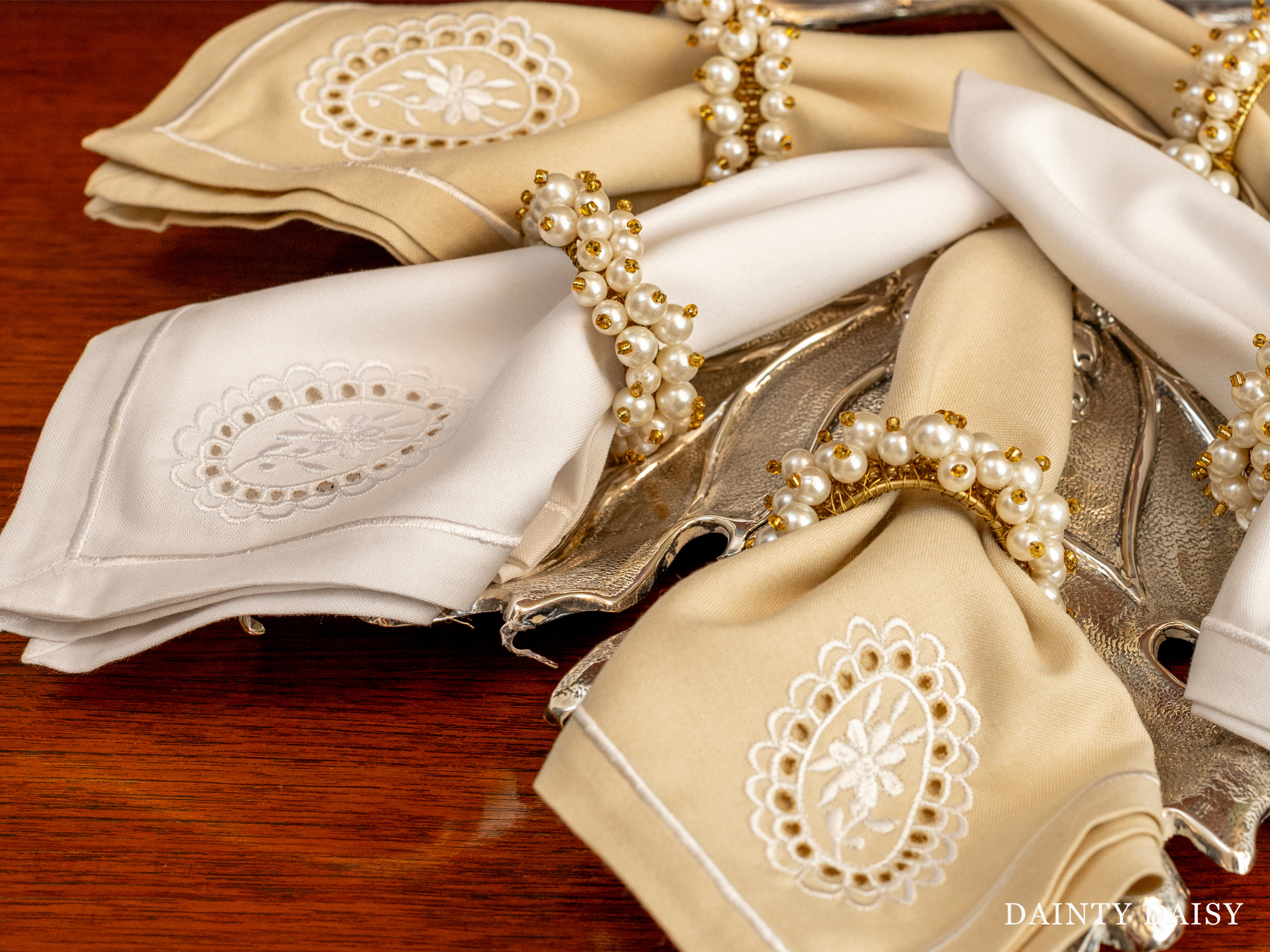 Oval Cut Work Napkins 16″X16″