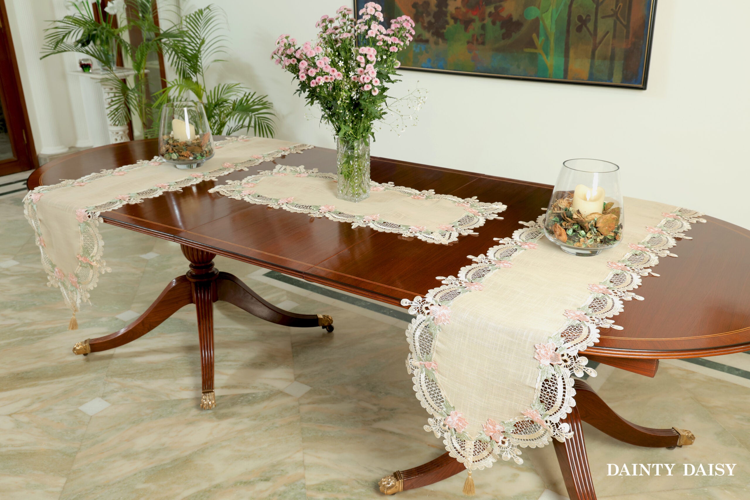 Peaches & Cream Table Runner 3 Feet