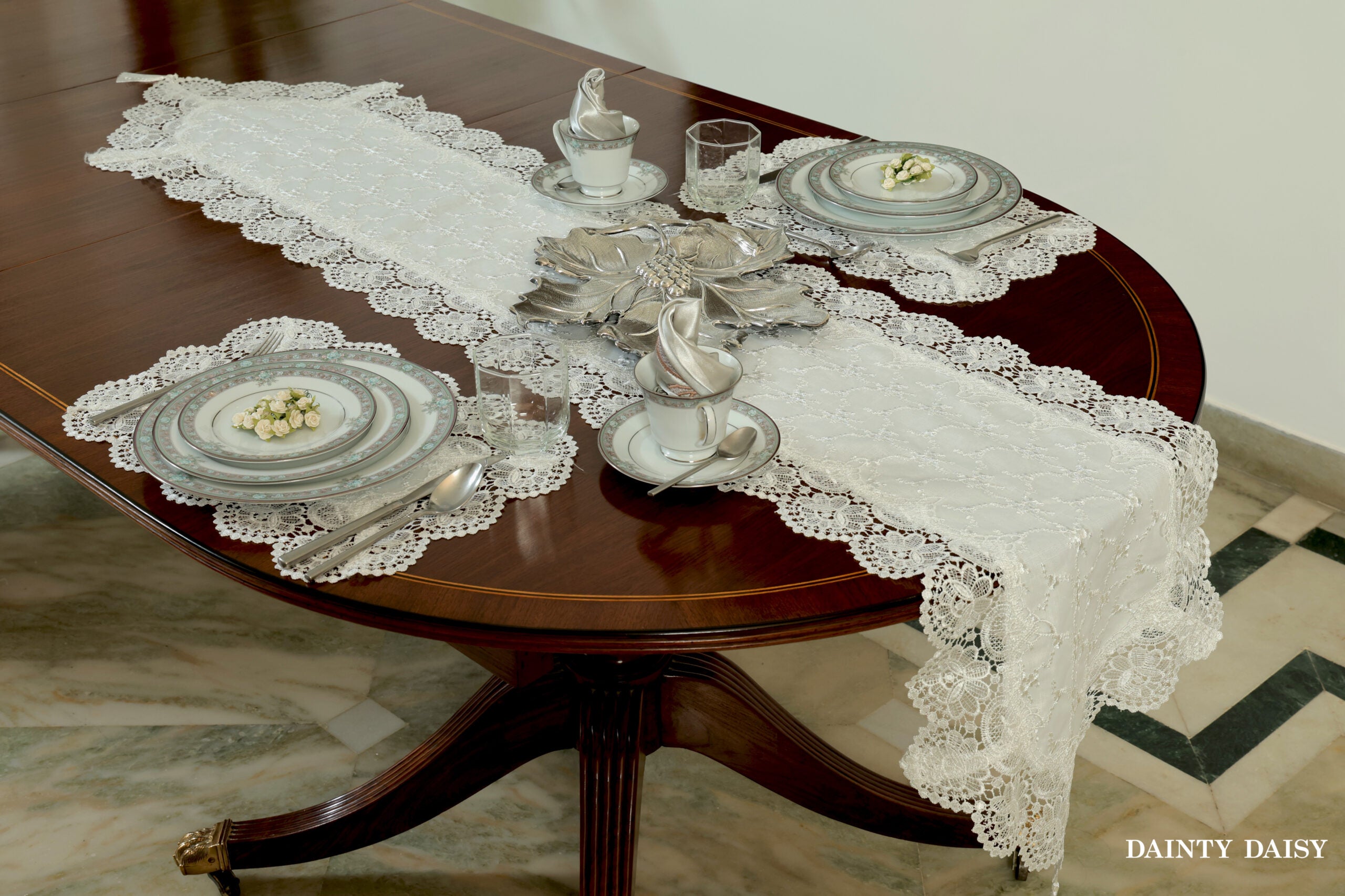 Phantom White Table Runner 6 Feet