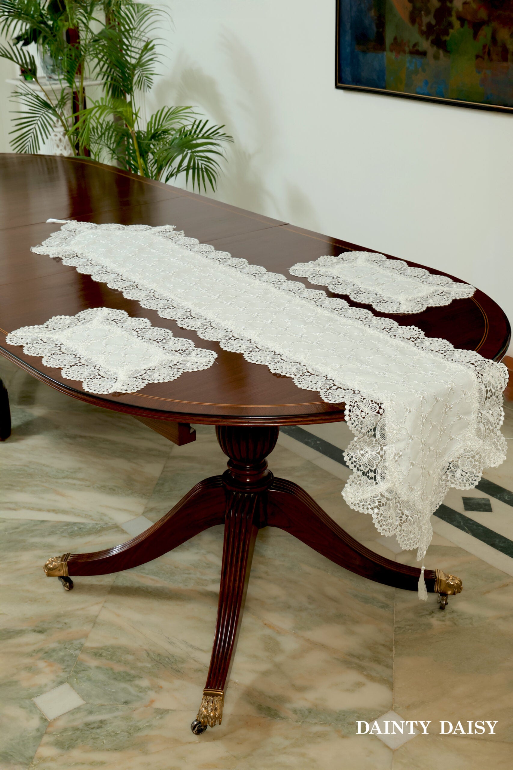 Phantom White Table Runner 6 Feet