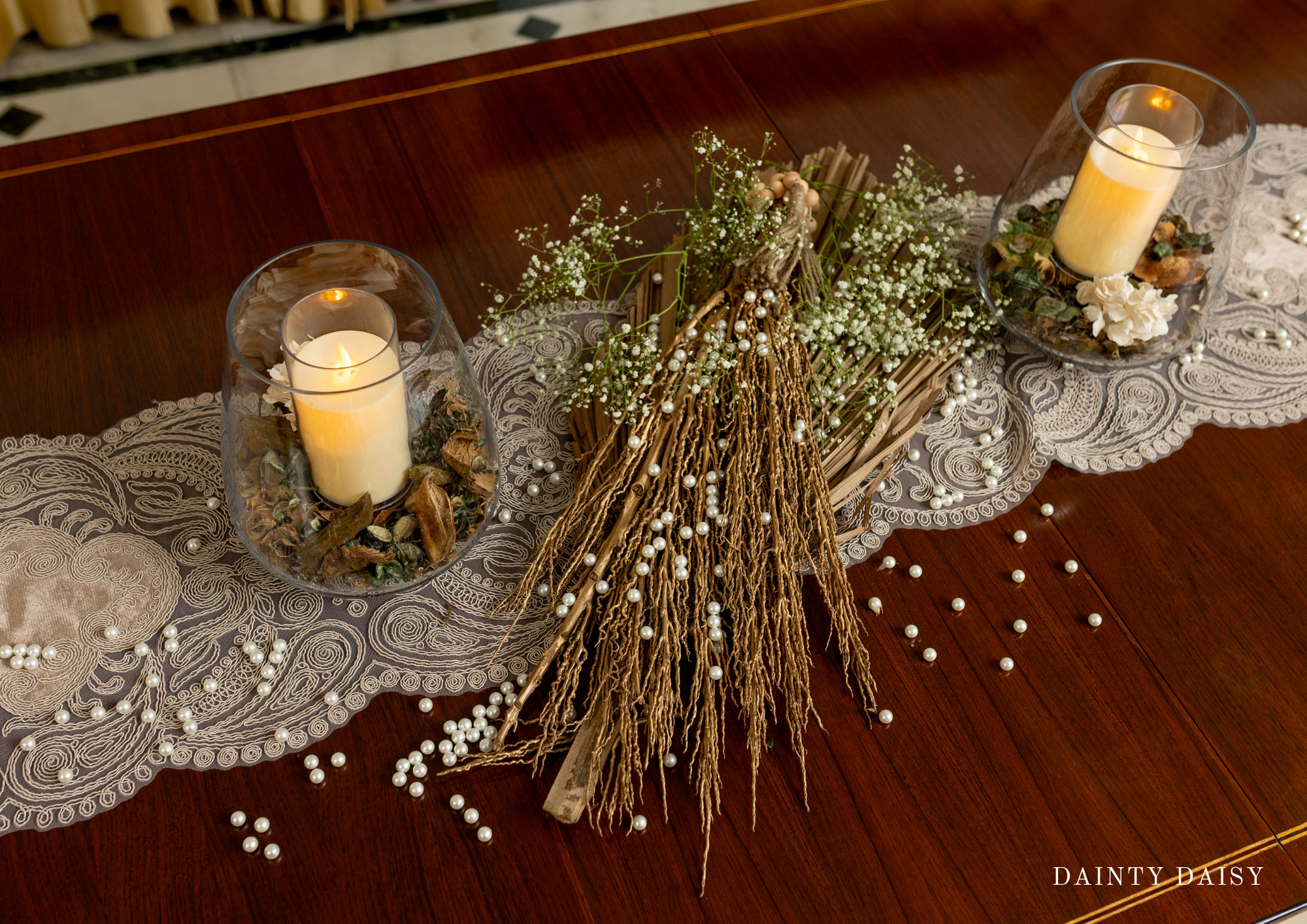 Selena Beige Table Runner 13″X 72″ 6 Feet