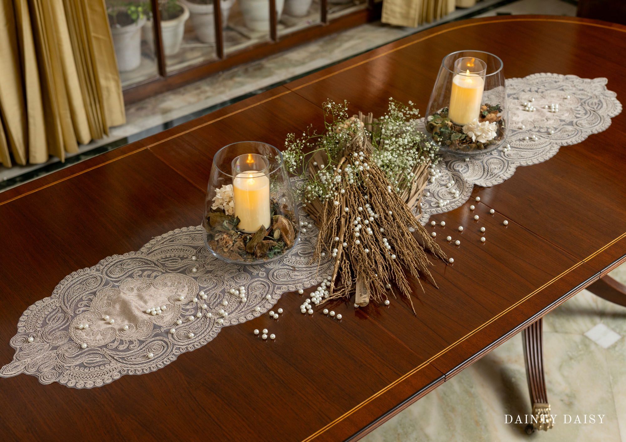 Selena Beige Table Runner 13″X 72″ 6 Feet