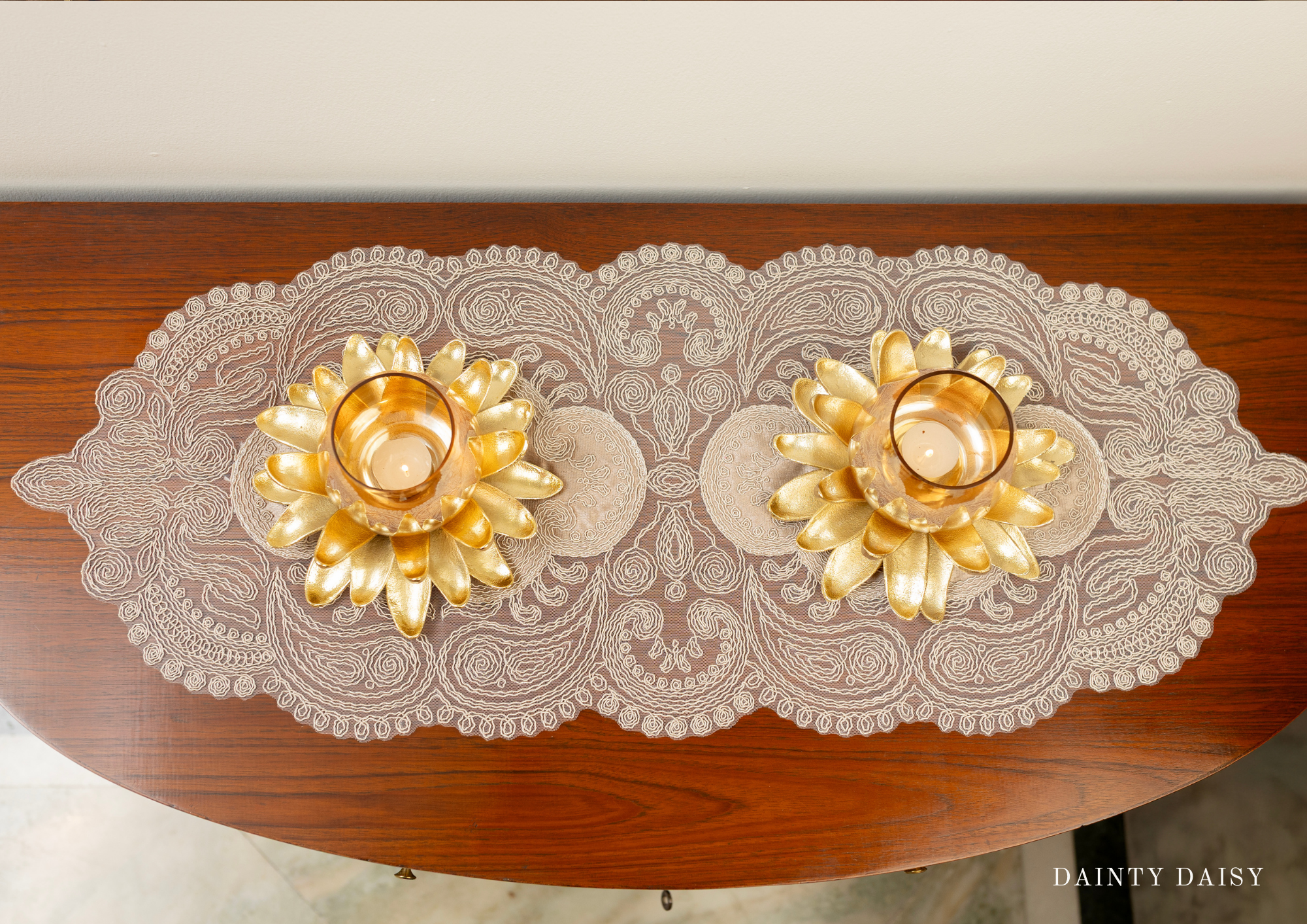 Selena Beige Table Runner 13″X36″ 3 Feet