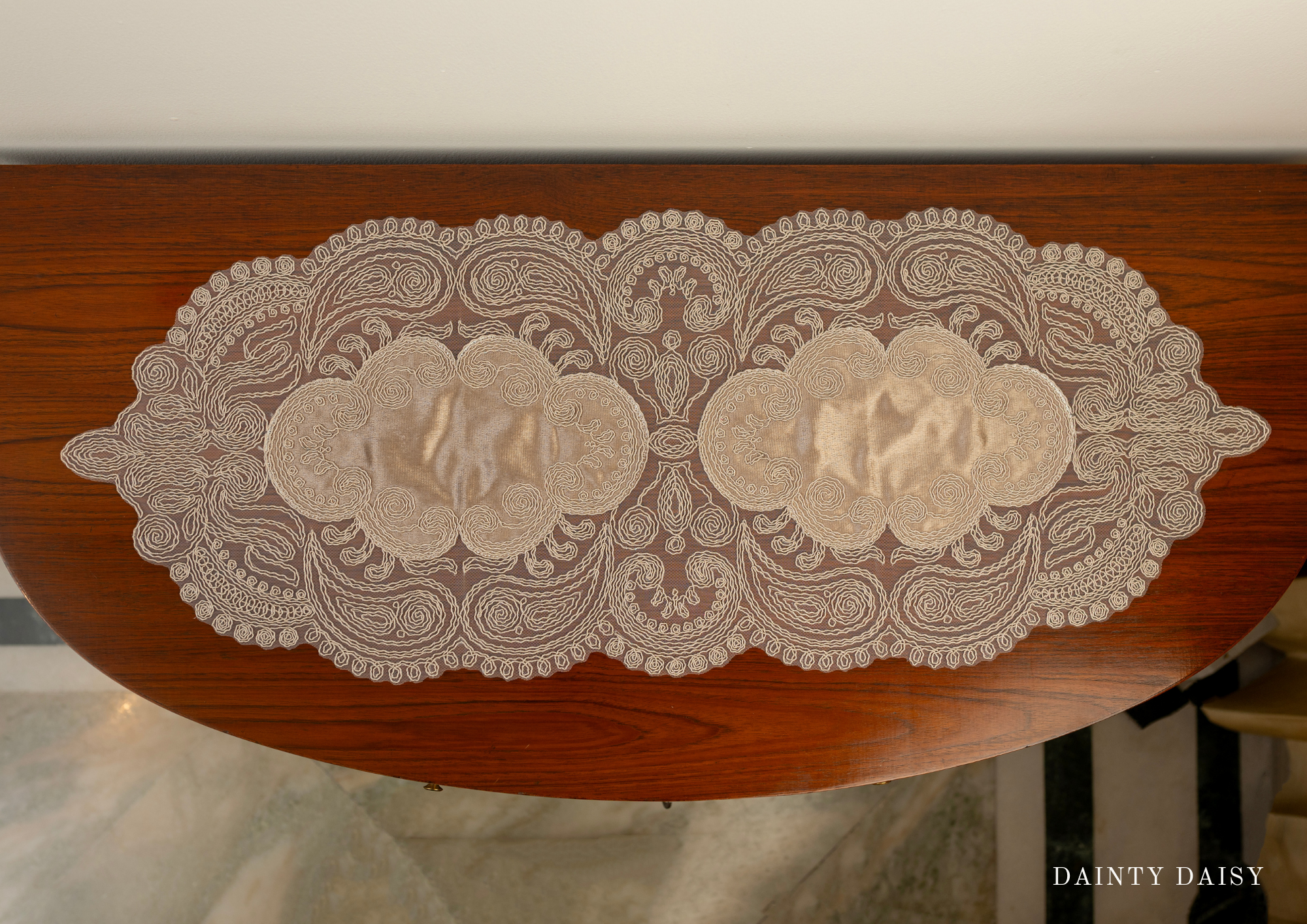 Selena Beige Table Runner 13″X36″ 3 Feet