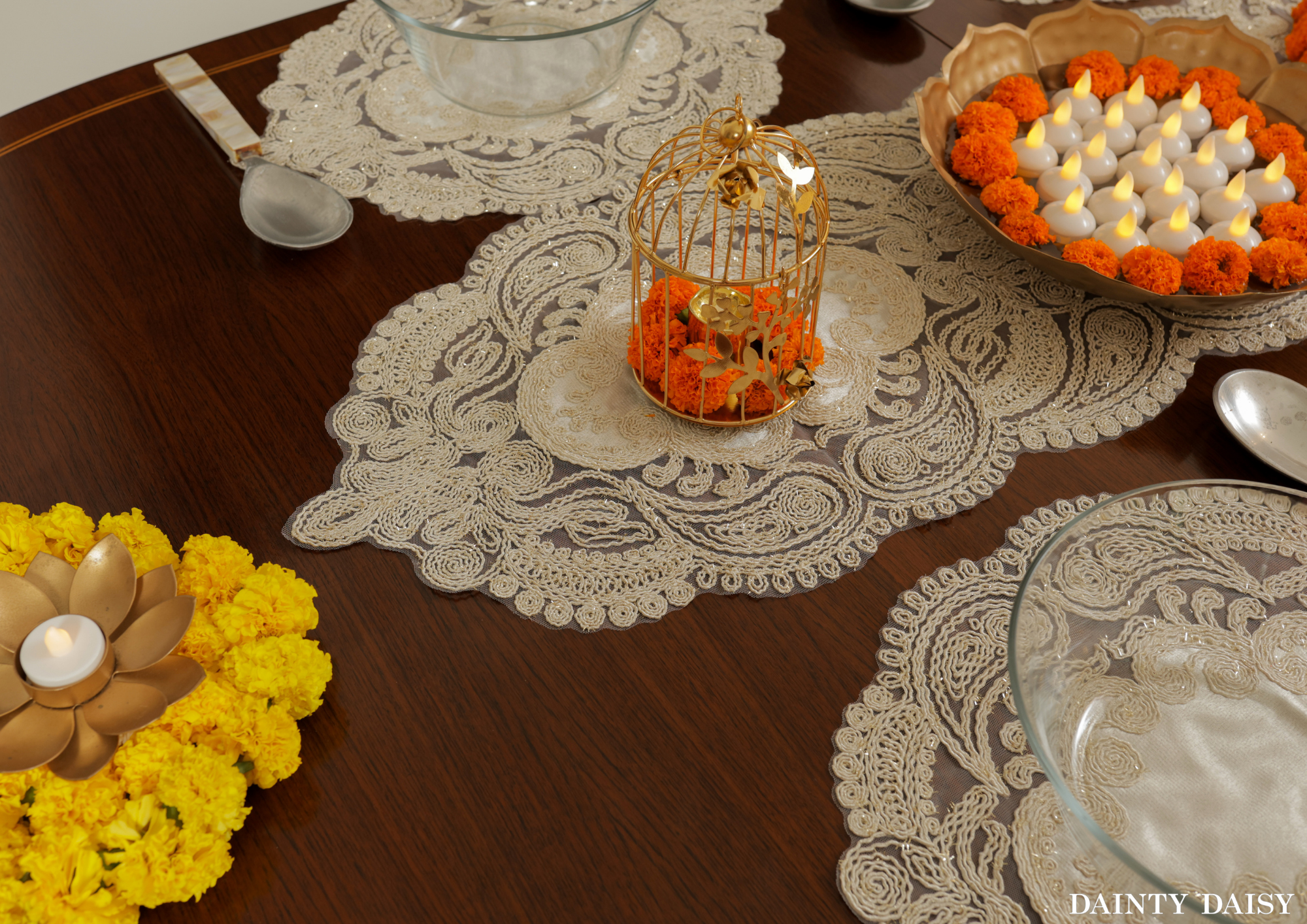 Selena Cream Table Runner 13″X 72″ 6 Feet