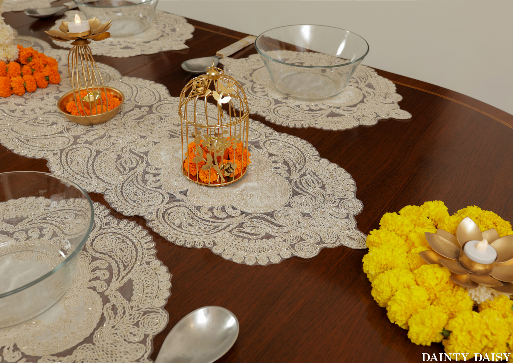 Selena Cream Table Runner 13″X 72″ 6 Feet