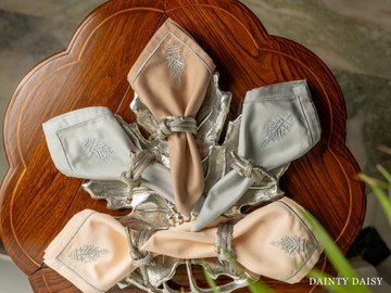 Silver leaf Napkins – 16″X16″ Set of 6