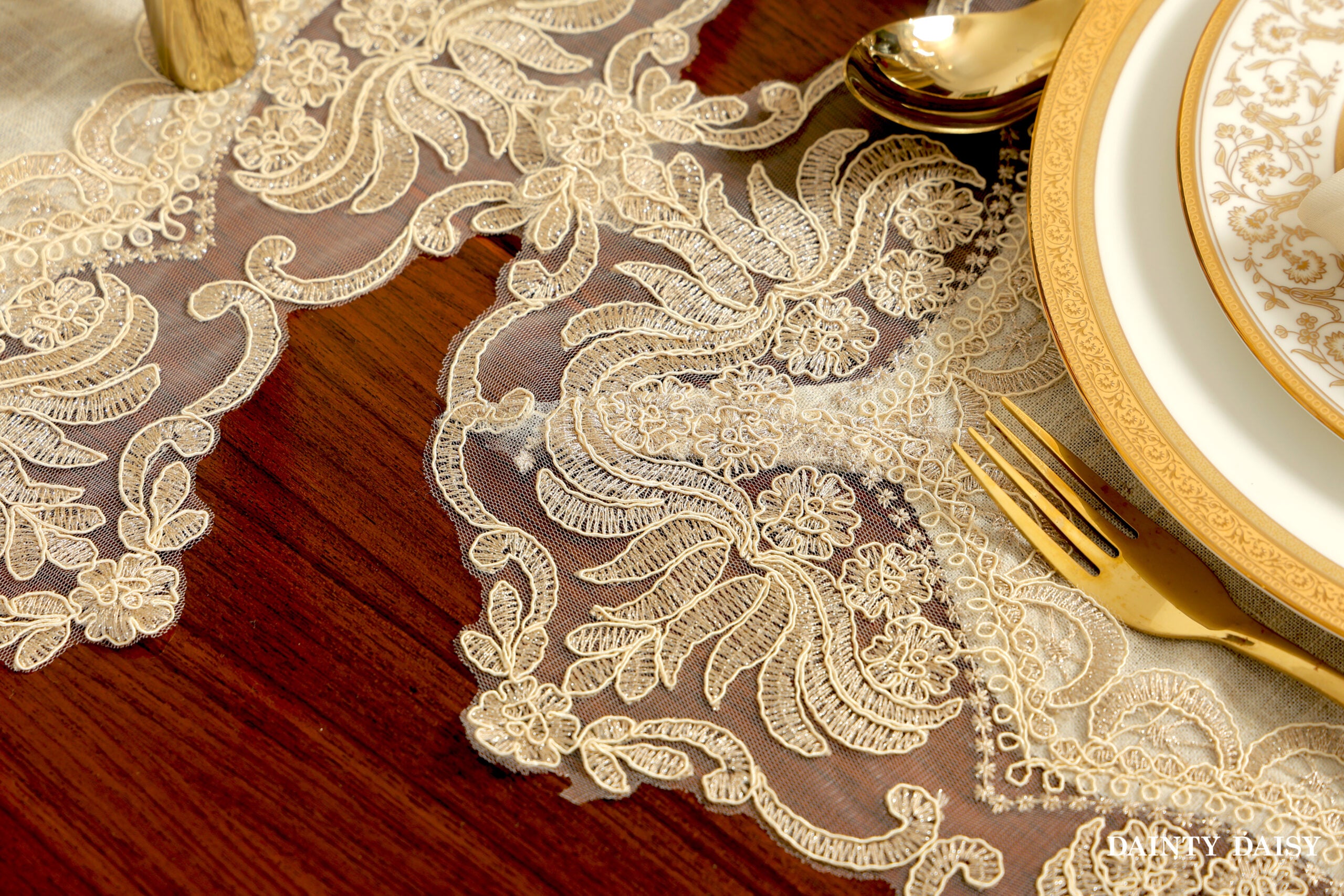 Turkish Delight Deep Beige Table Runner 6 Feet