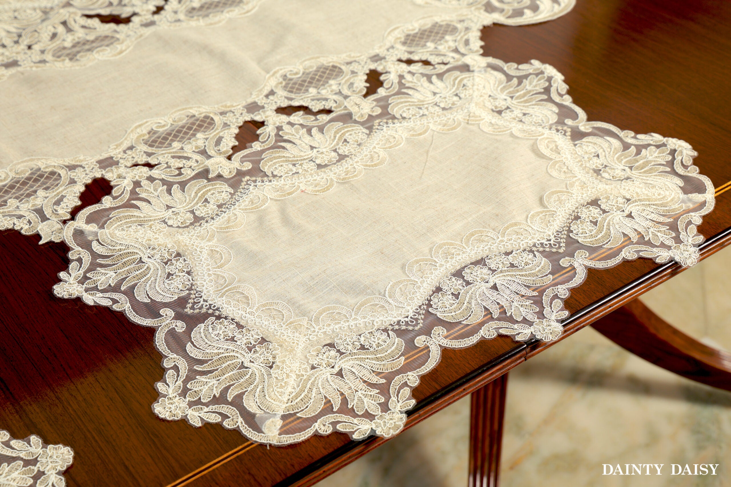 Turkish Delight Light Beige Table Runner 6 Feet