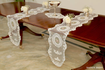 Victorian Cream Table Runner 6 Feet
