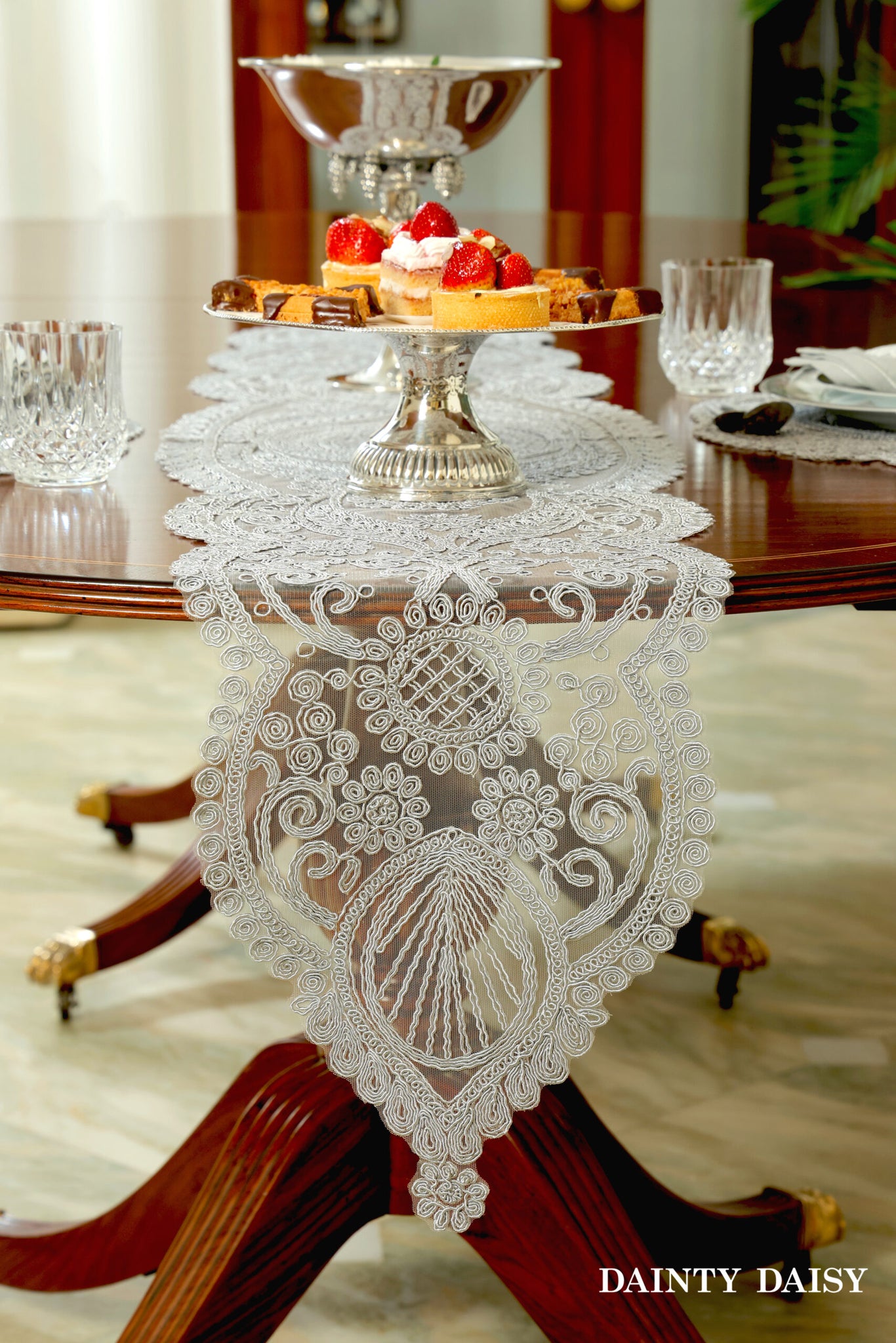 Zeus Grey Table Runner 6 Feet